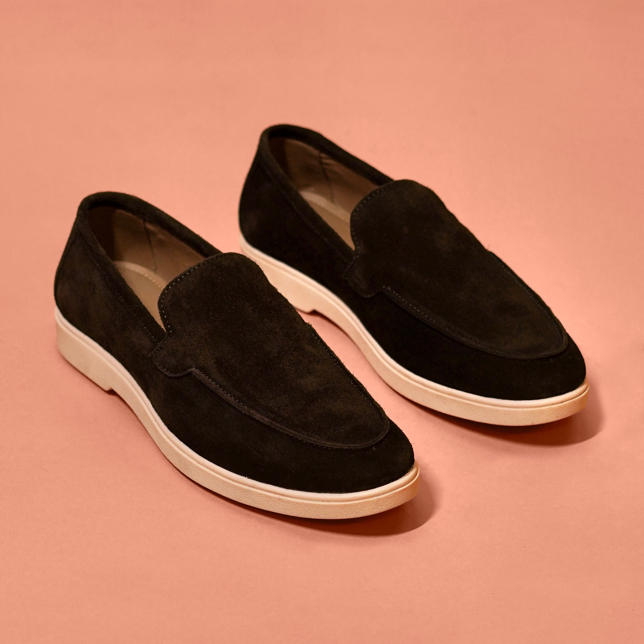 Marrone Classico – Dark Brown Suede Loafers for Men