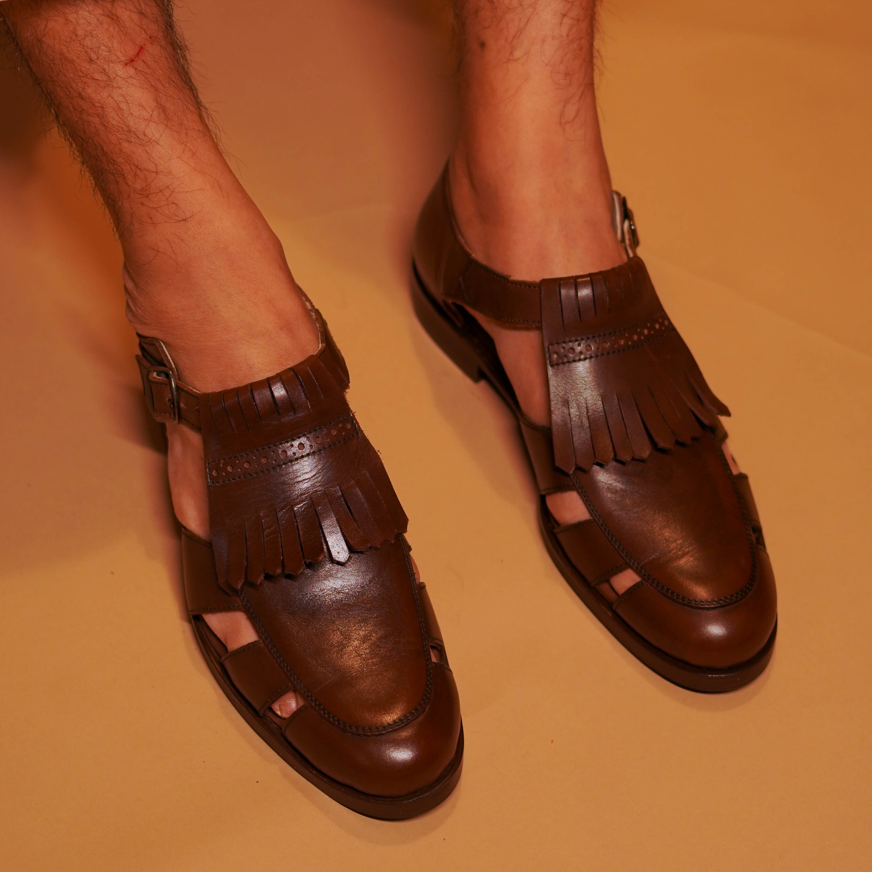 Pesha Fronzo | Tan Peshawari Insprired leather Shoes