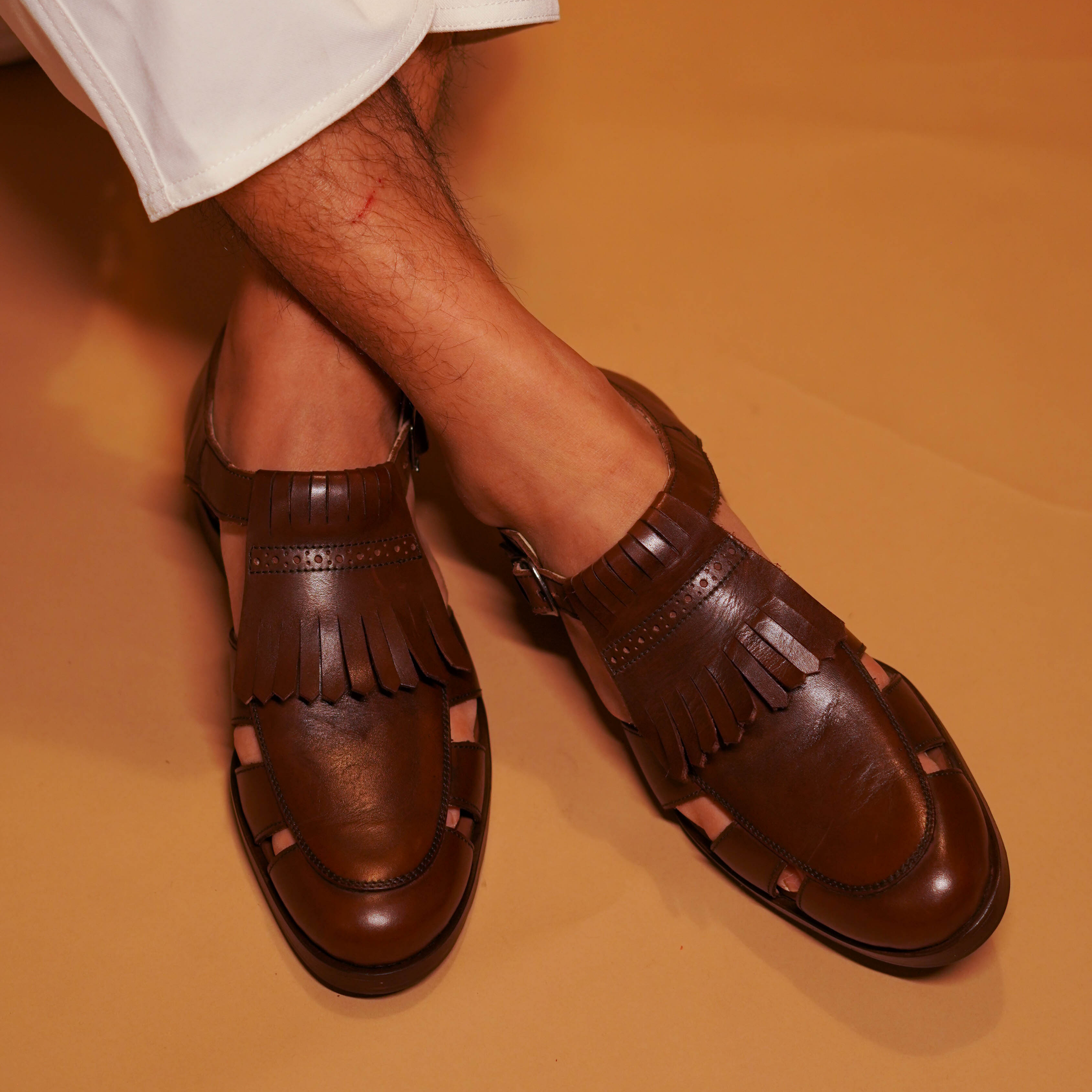 Pesha Fronzo | Tan Peshawari Insprired leather Shoes