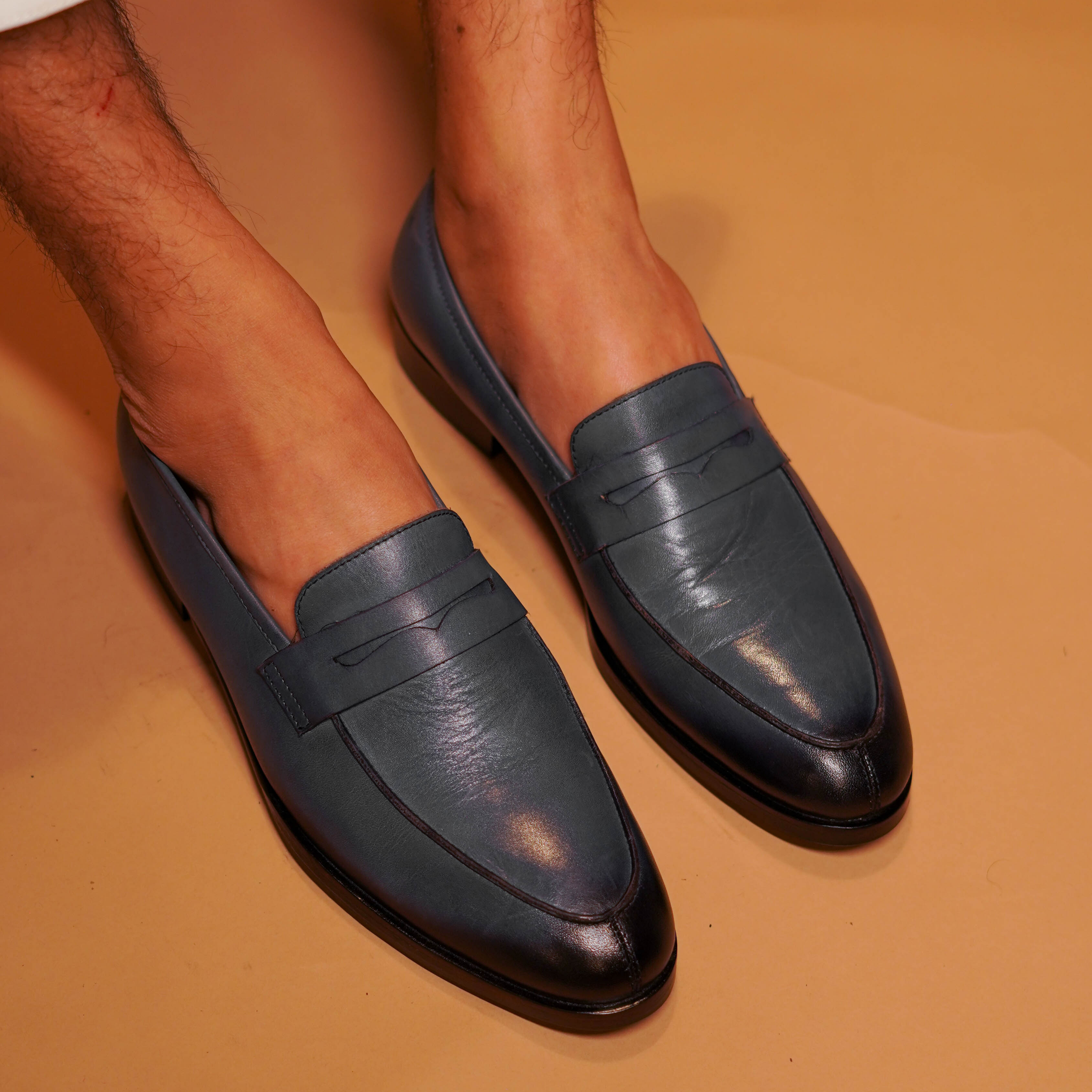 Penno Sapphiro | Classic Blue leather penny loafers