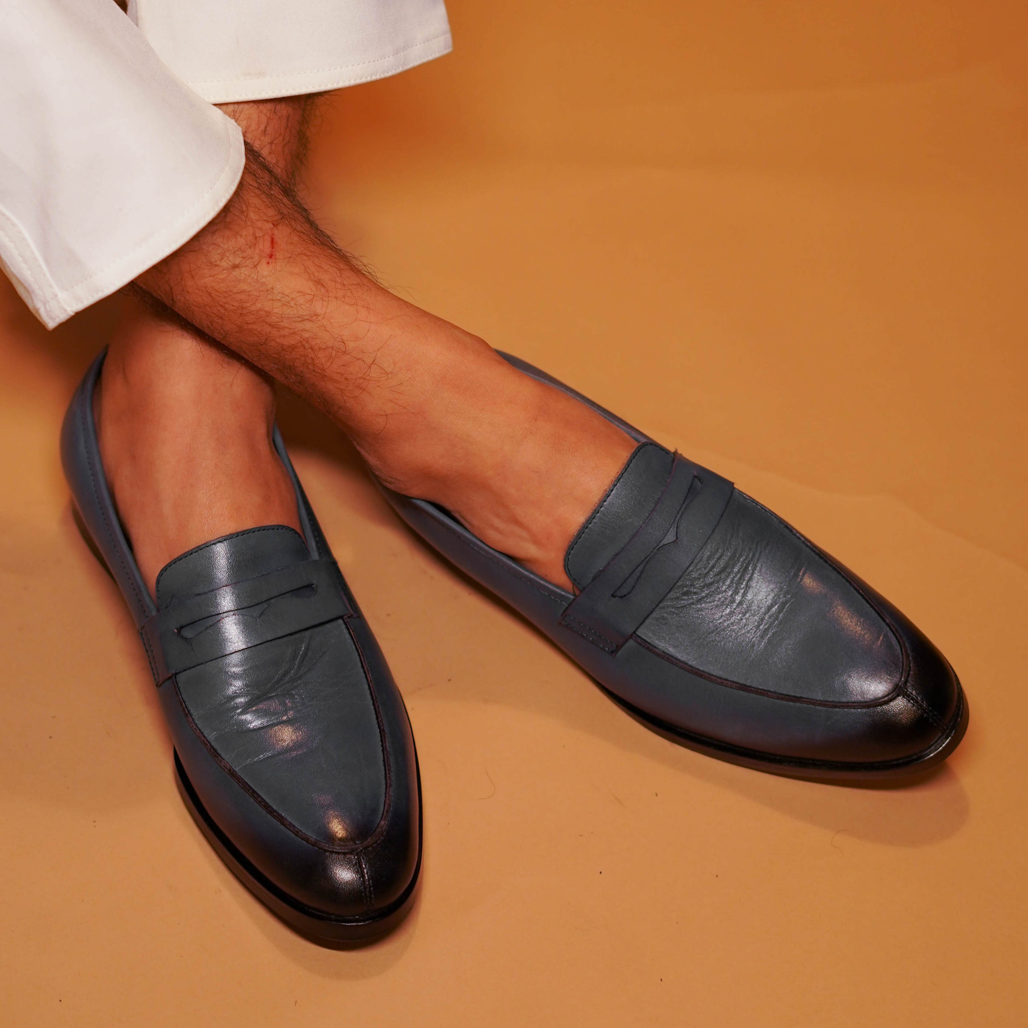 Penno Sapphiro | Classic Blue leather penny loafers