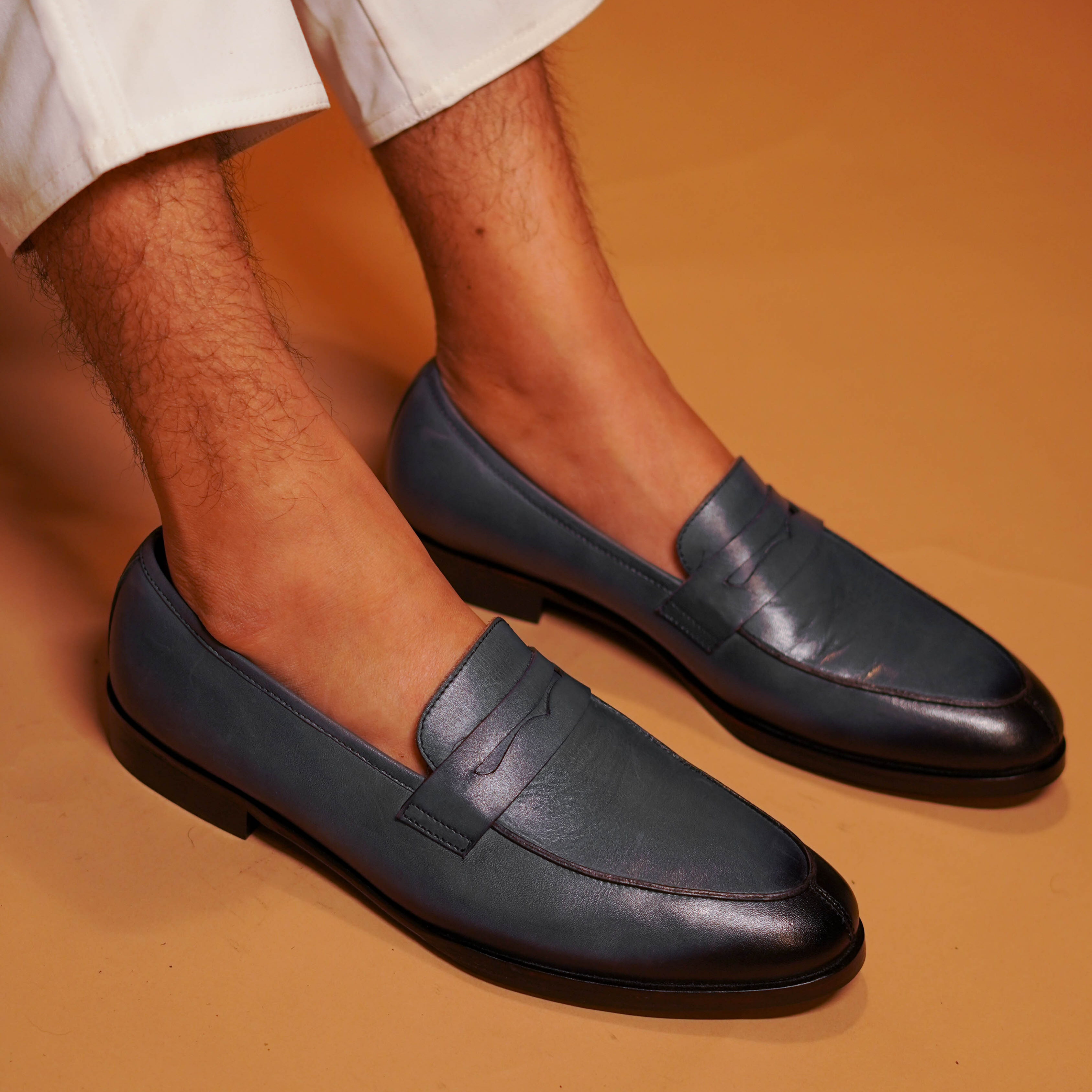 Penno Sapphiro | Classic Blue leather penny loafers