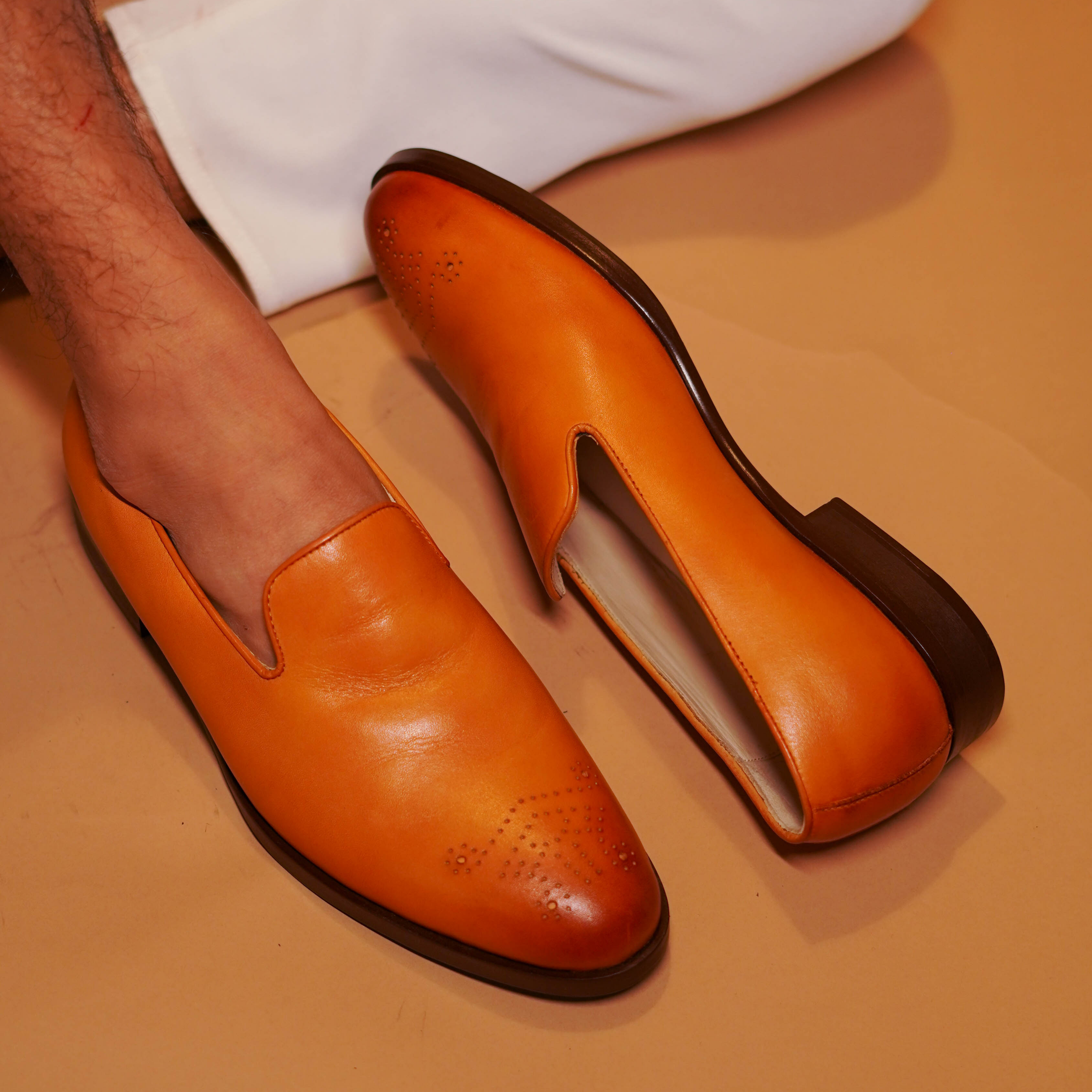 Motivo Bruno | Tan vintage leather loafer
