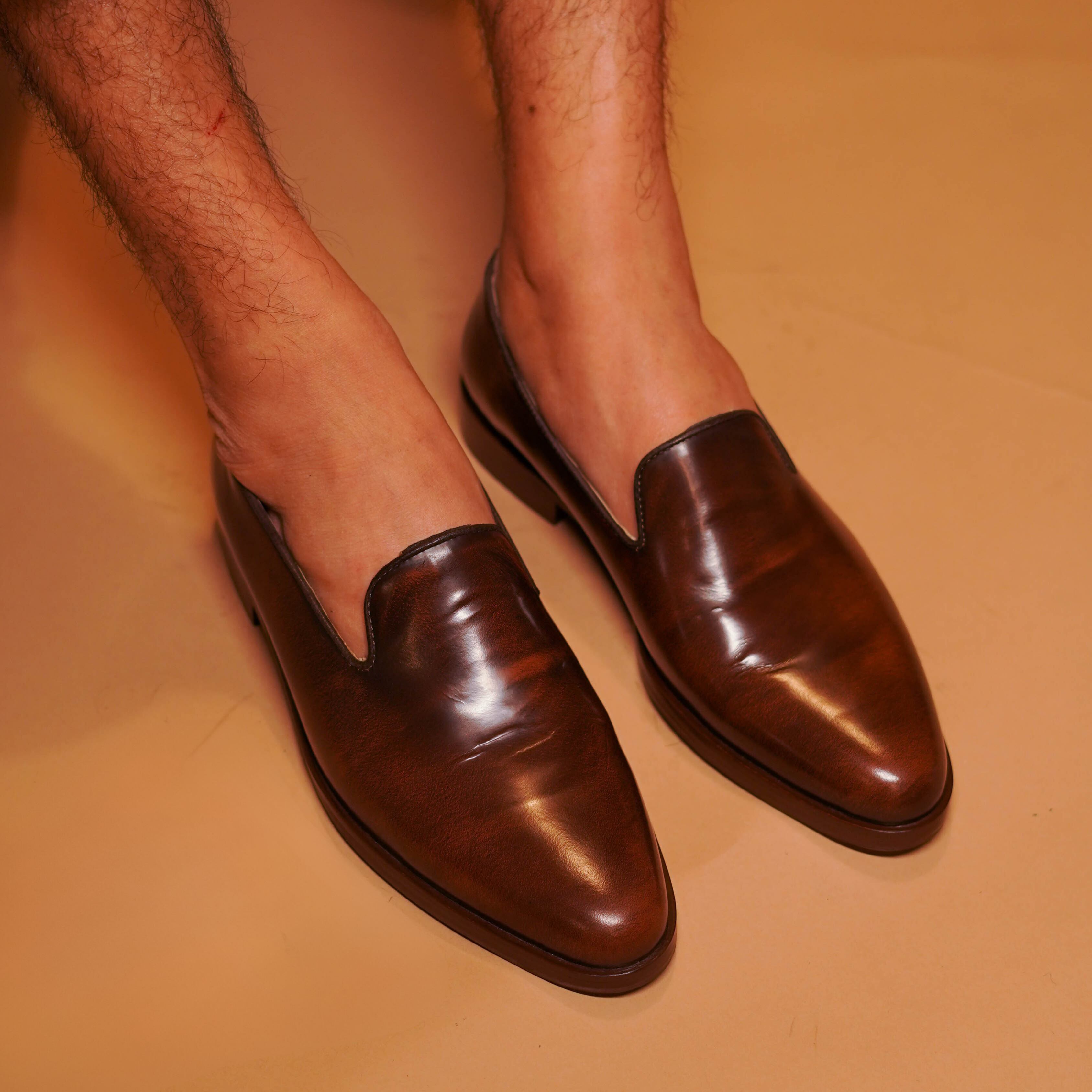 Motivo Chocro | Brown dual-tone patina leather loafer
