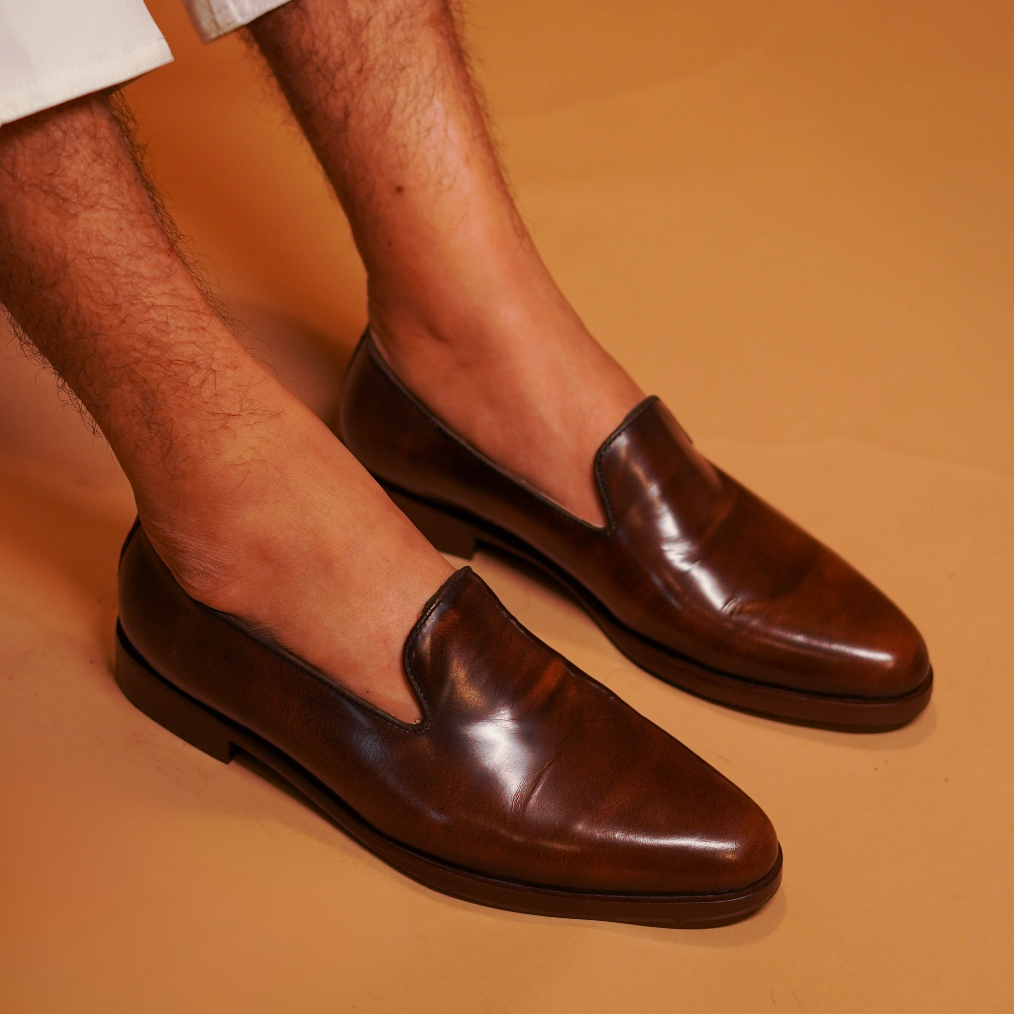 Motivo Chocro | Brown dual-tone patina leather loafer
