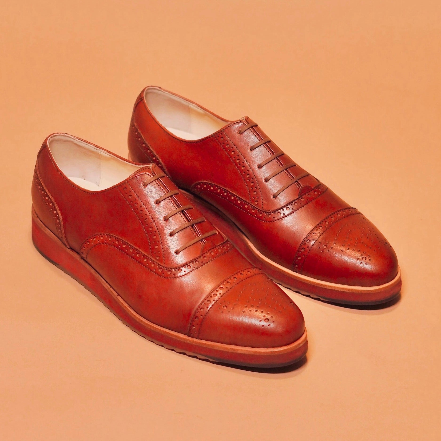Alto Bruno | Brown full-grain leather brogue Oxfords