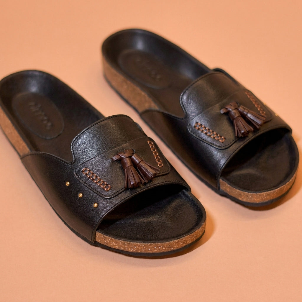 Men's handcrafted leather slider