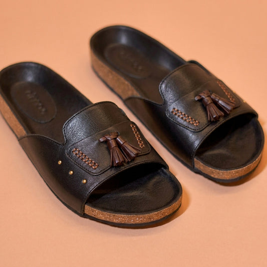 Men's handcrafted leather slider