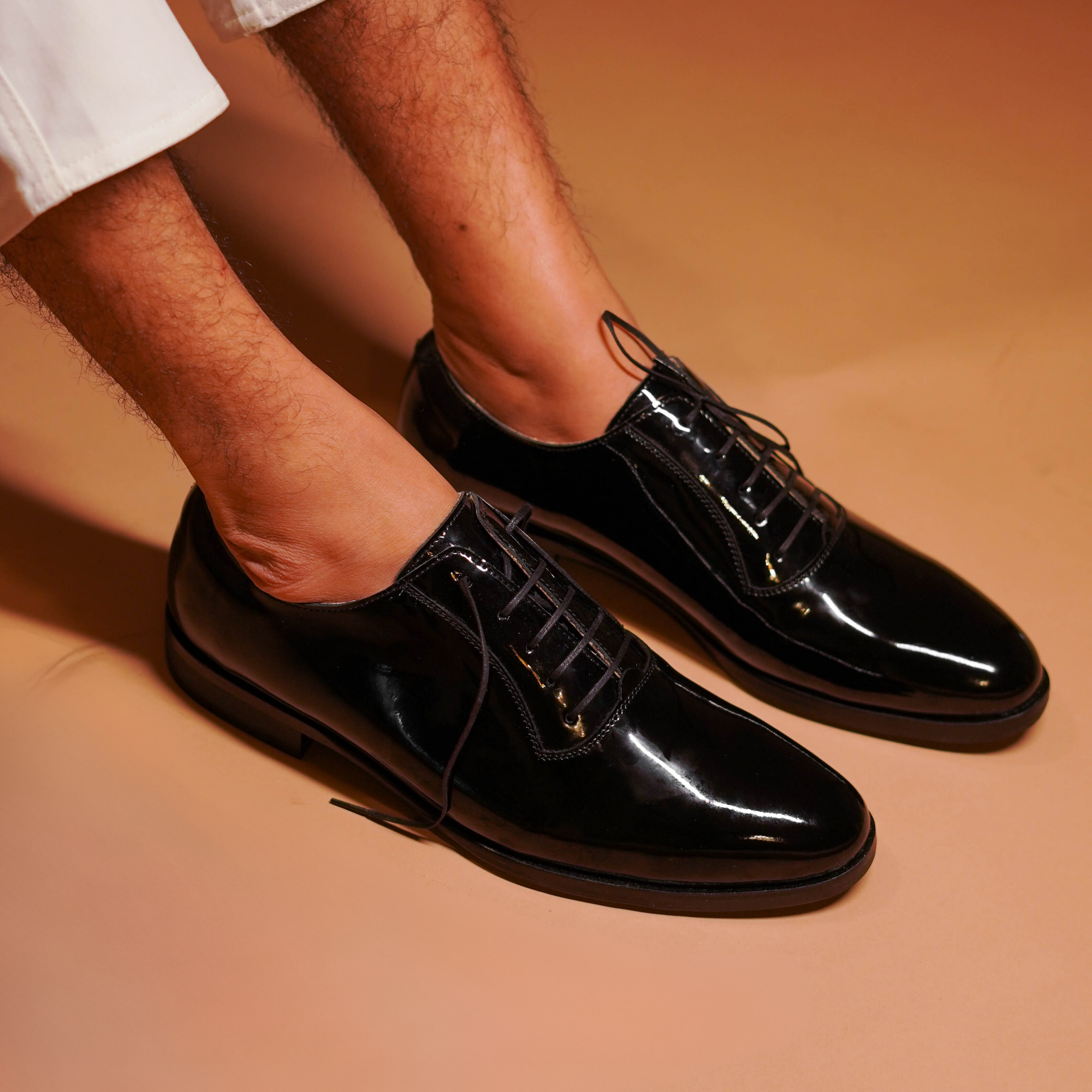 Ferraro | Black patent Oxford shoes