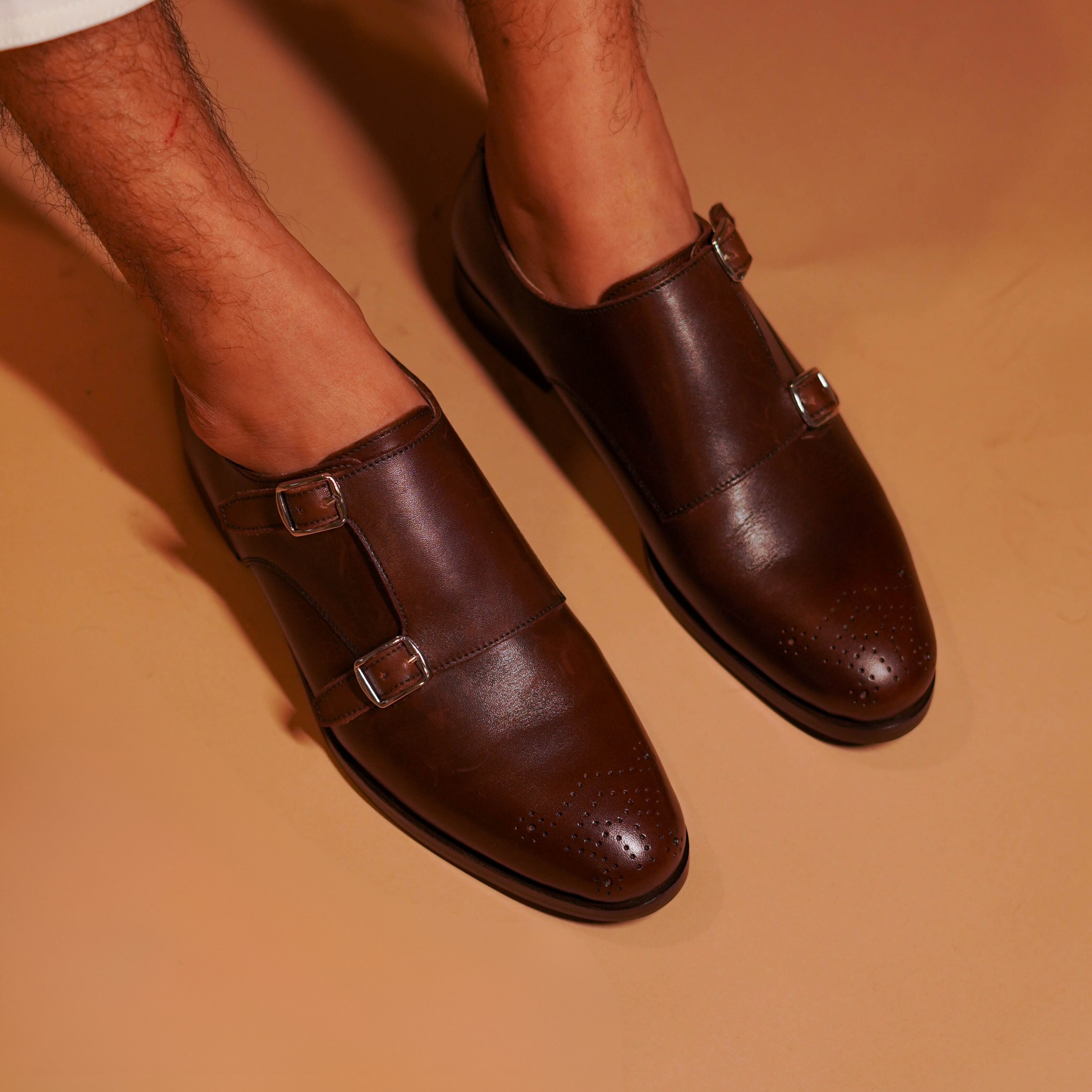 Domo Marrone | Dark brown double-monk-strap