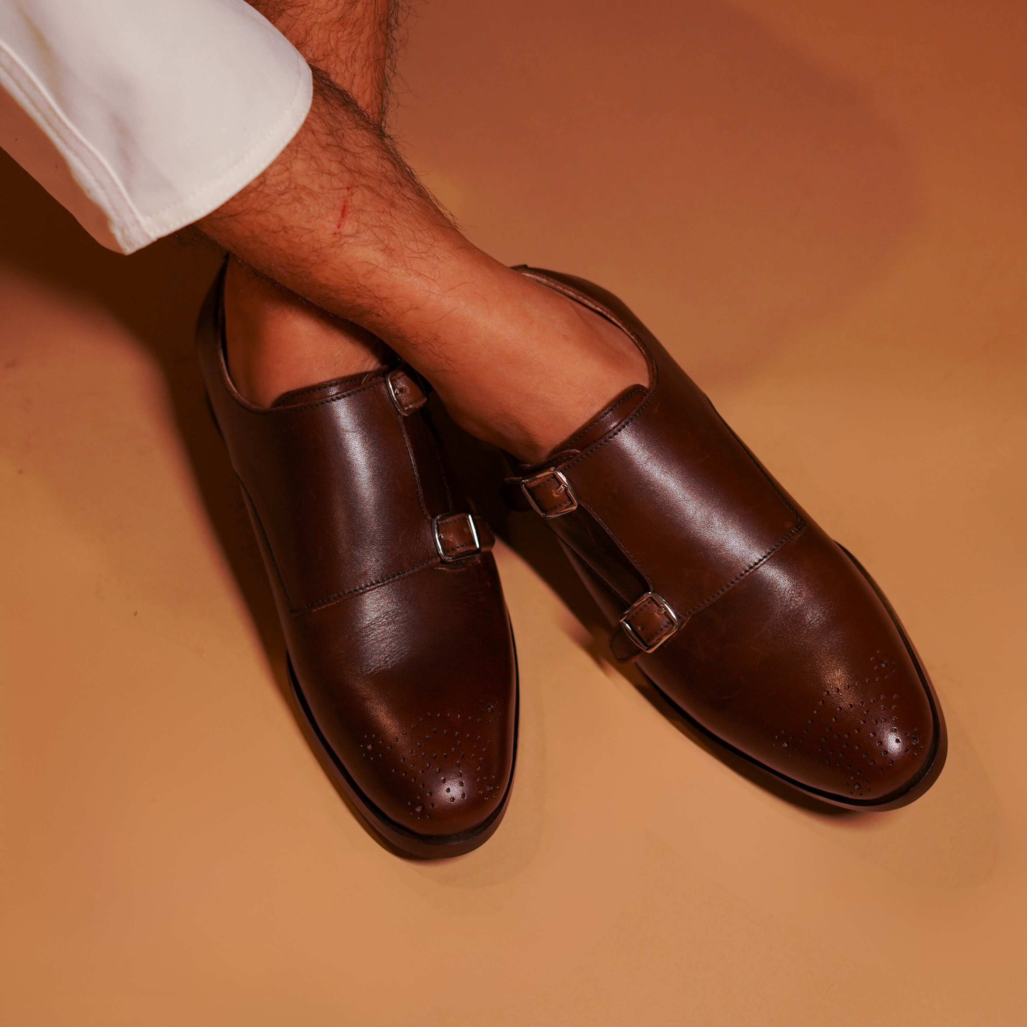 Domo Marrone | Dark brown double-monk-strap