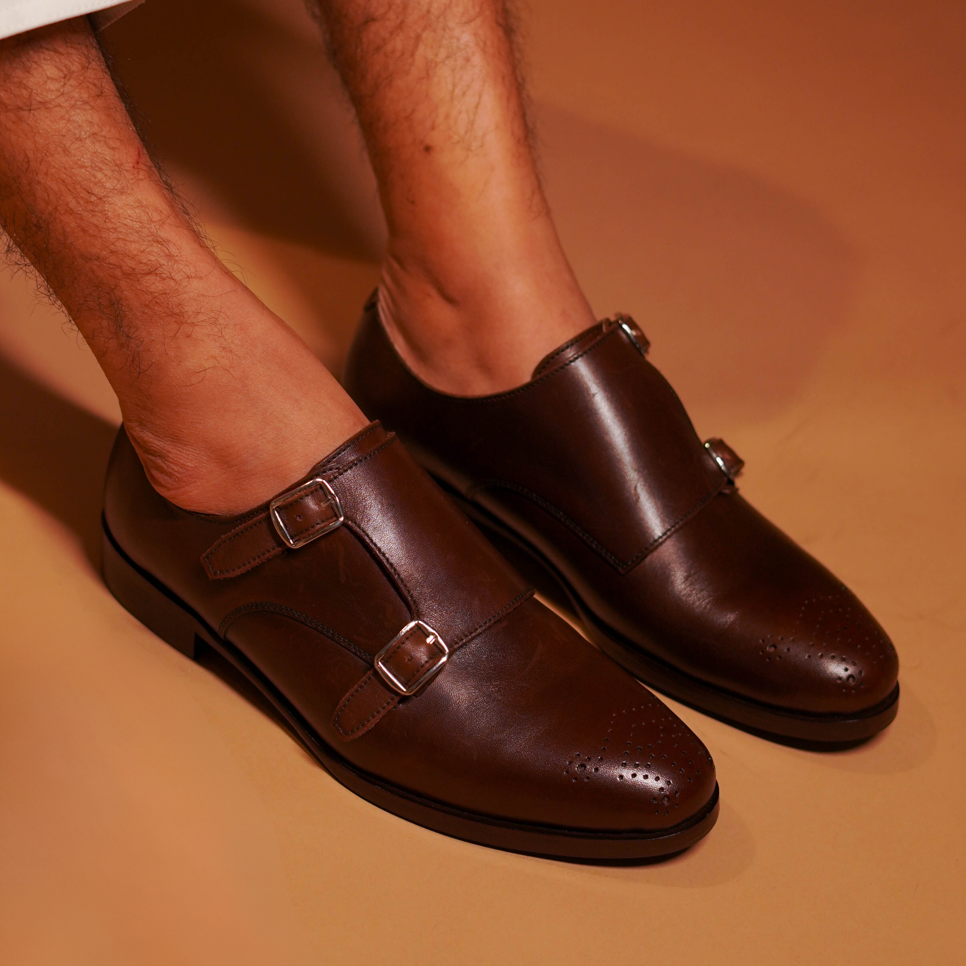 Domo Marrone | Dark brown double-monk-strap