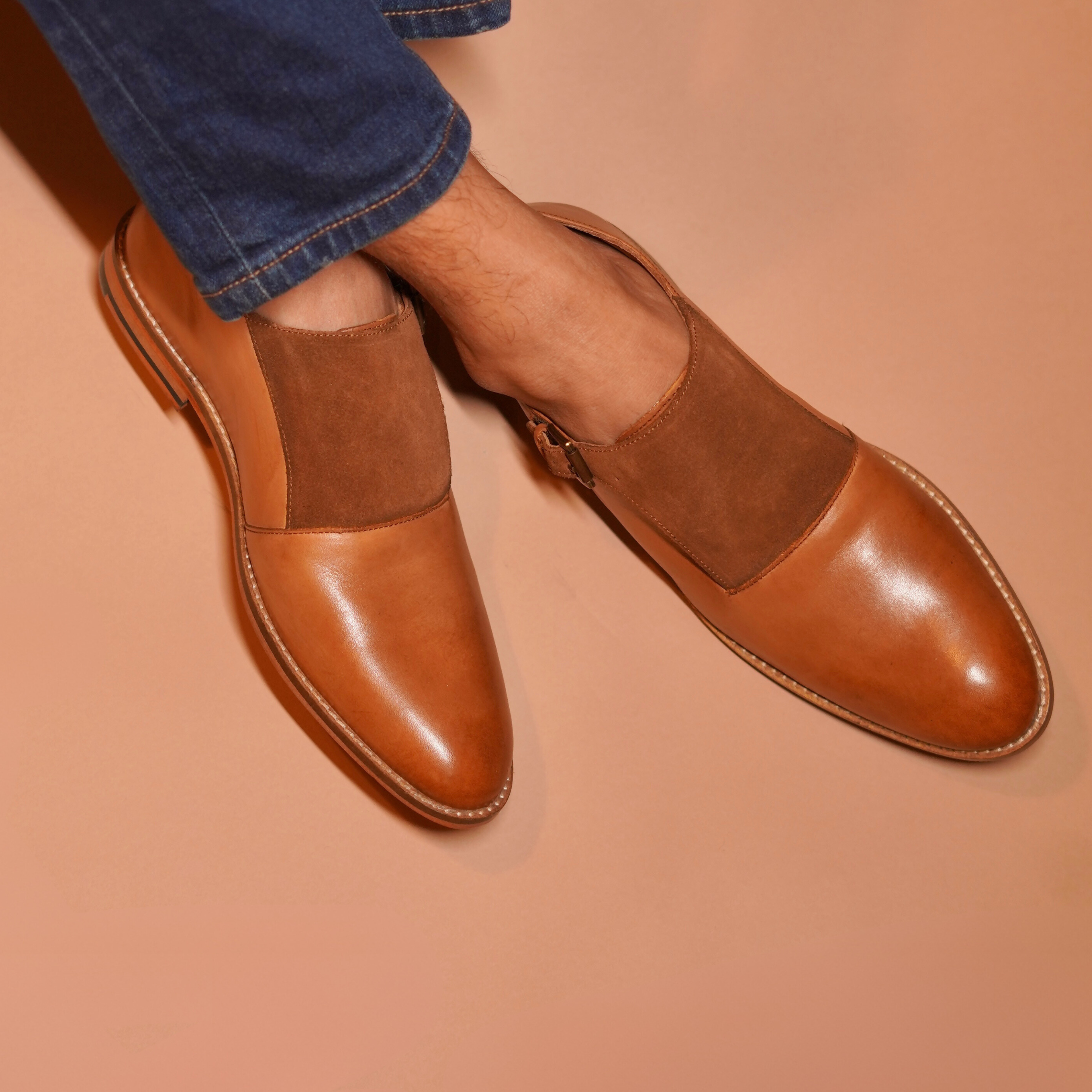 Monaco | Two-toned brown leather monkstraps