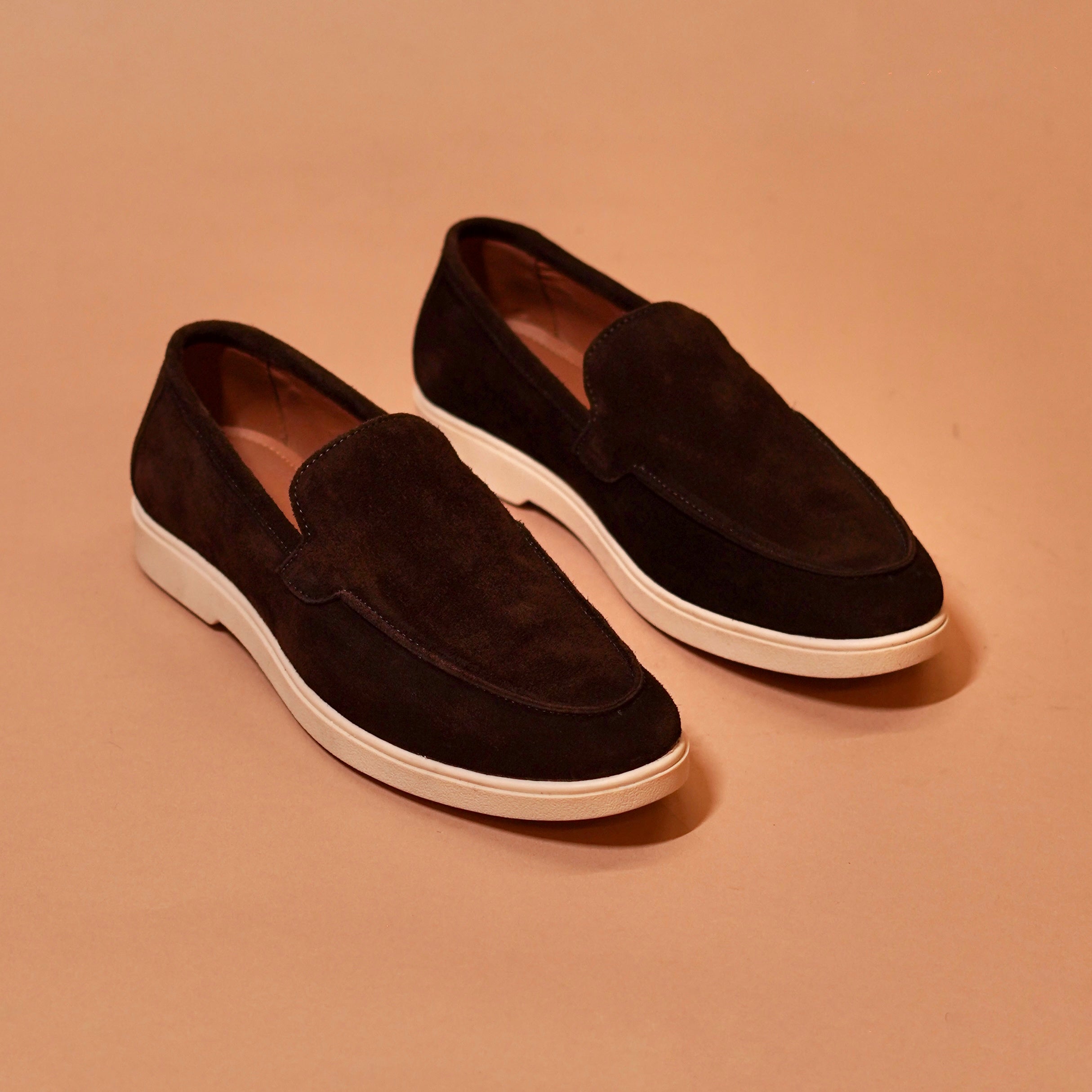 Marrone Classico – Dark Brown Suede Loafers for Men