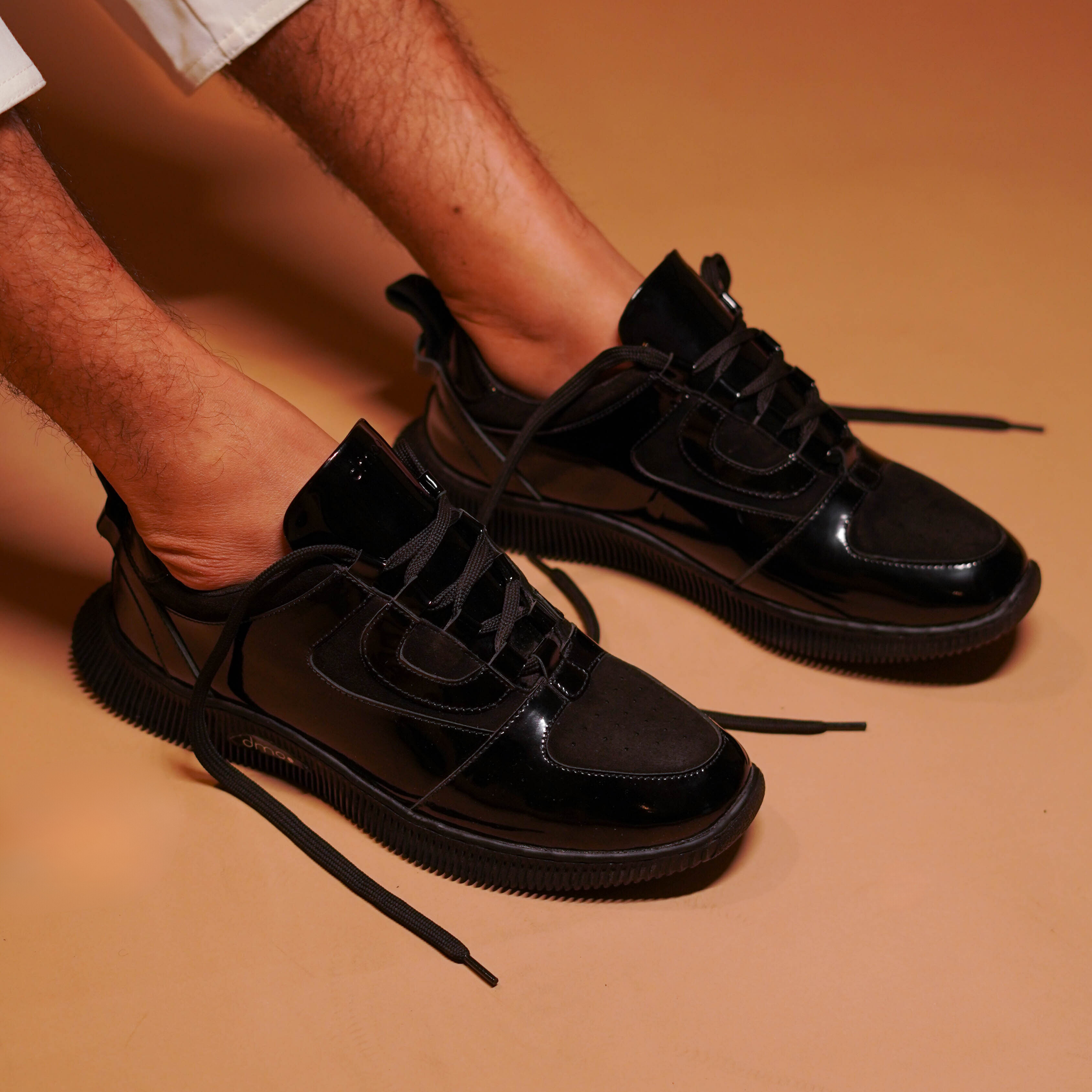 Sportivo | Black patent  leather and suede sneakers