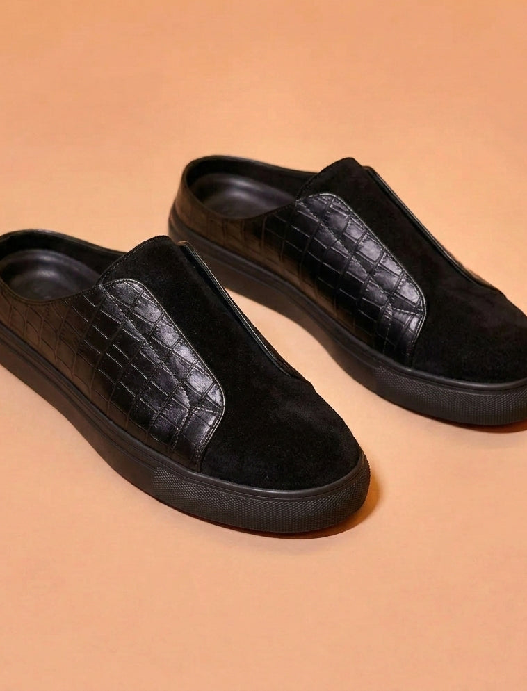 Men's slip-on sneaker mule with elastic fit