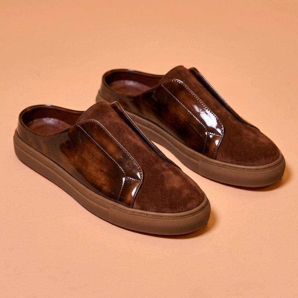 Men's slip-on sneaker mule with elastic fit