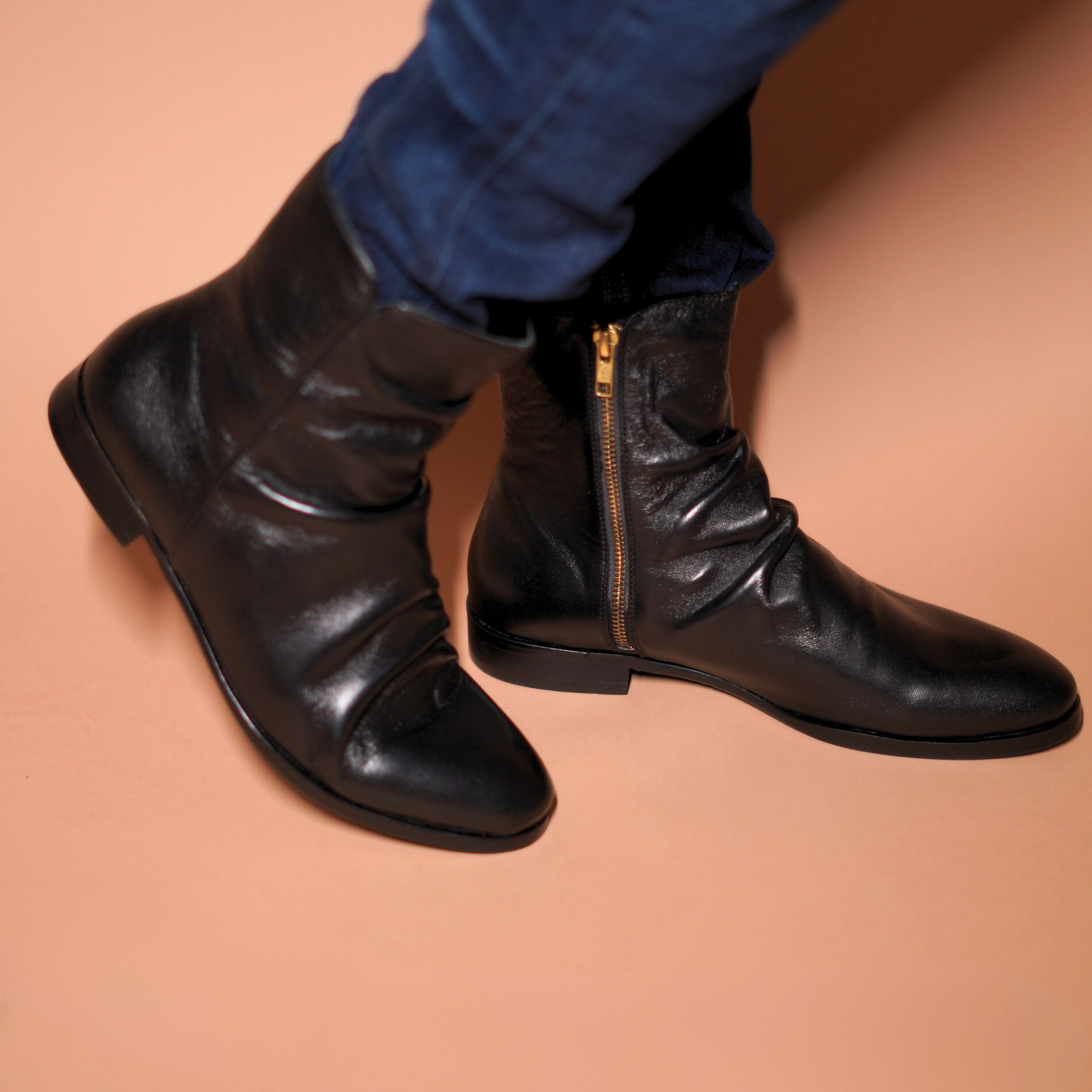 Sprazzo Carbonio | Wrinkled nappa leather boots