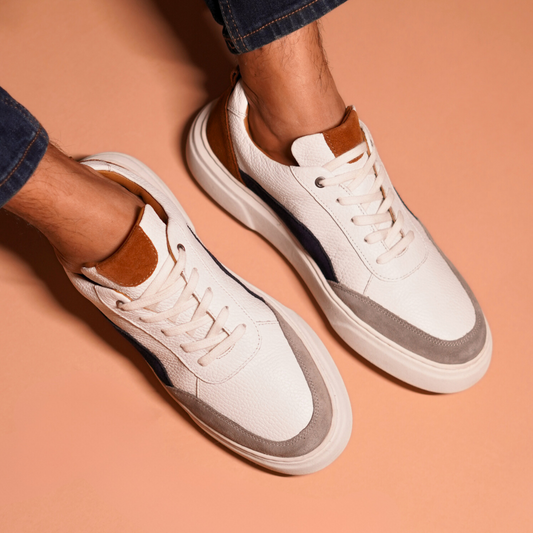  White leather sneaker for men