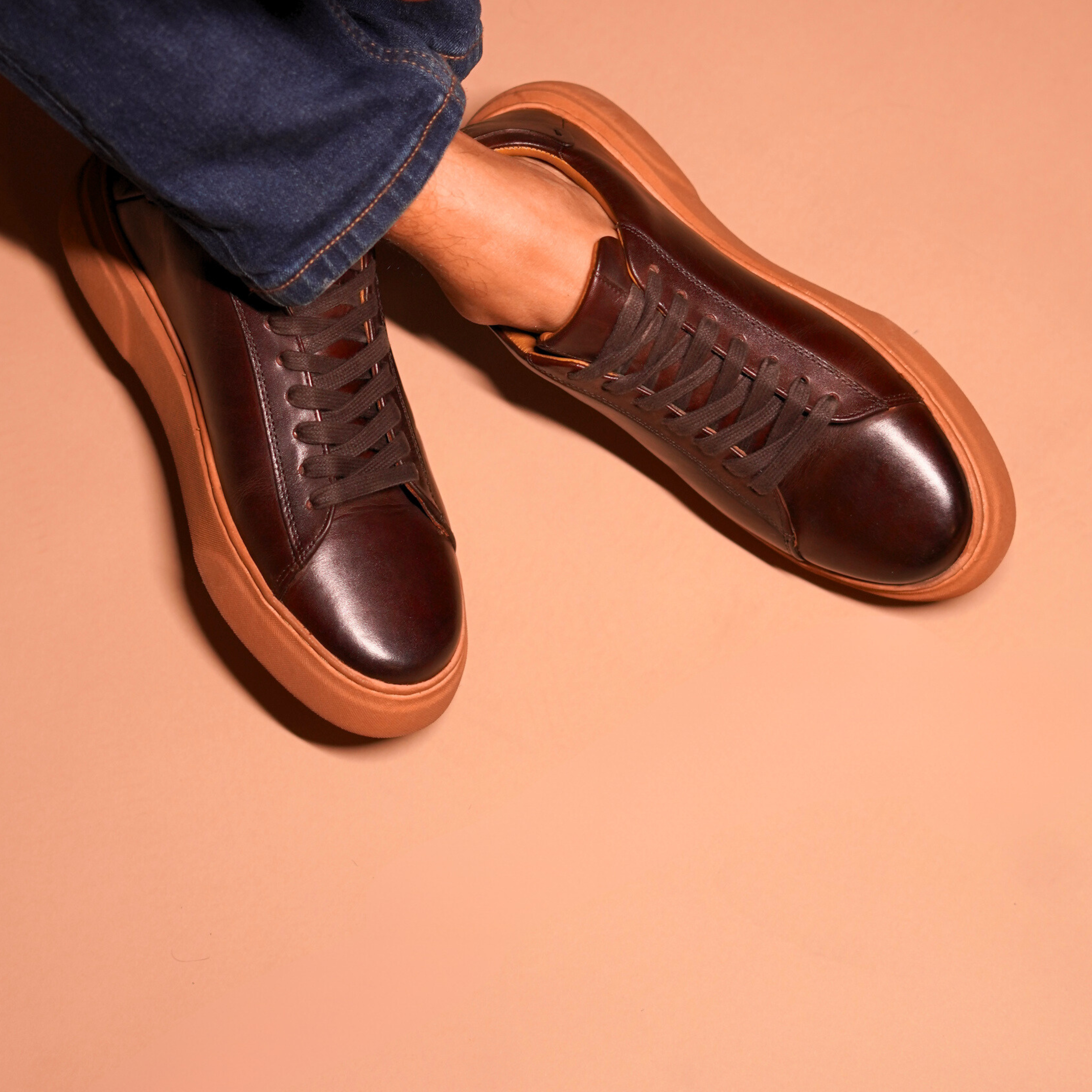 Scuro Marrone | Dark brown leather sneakers