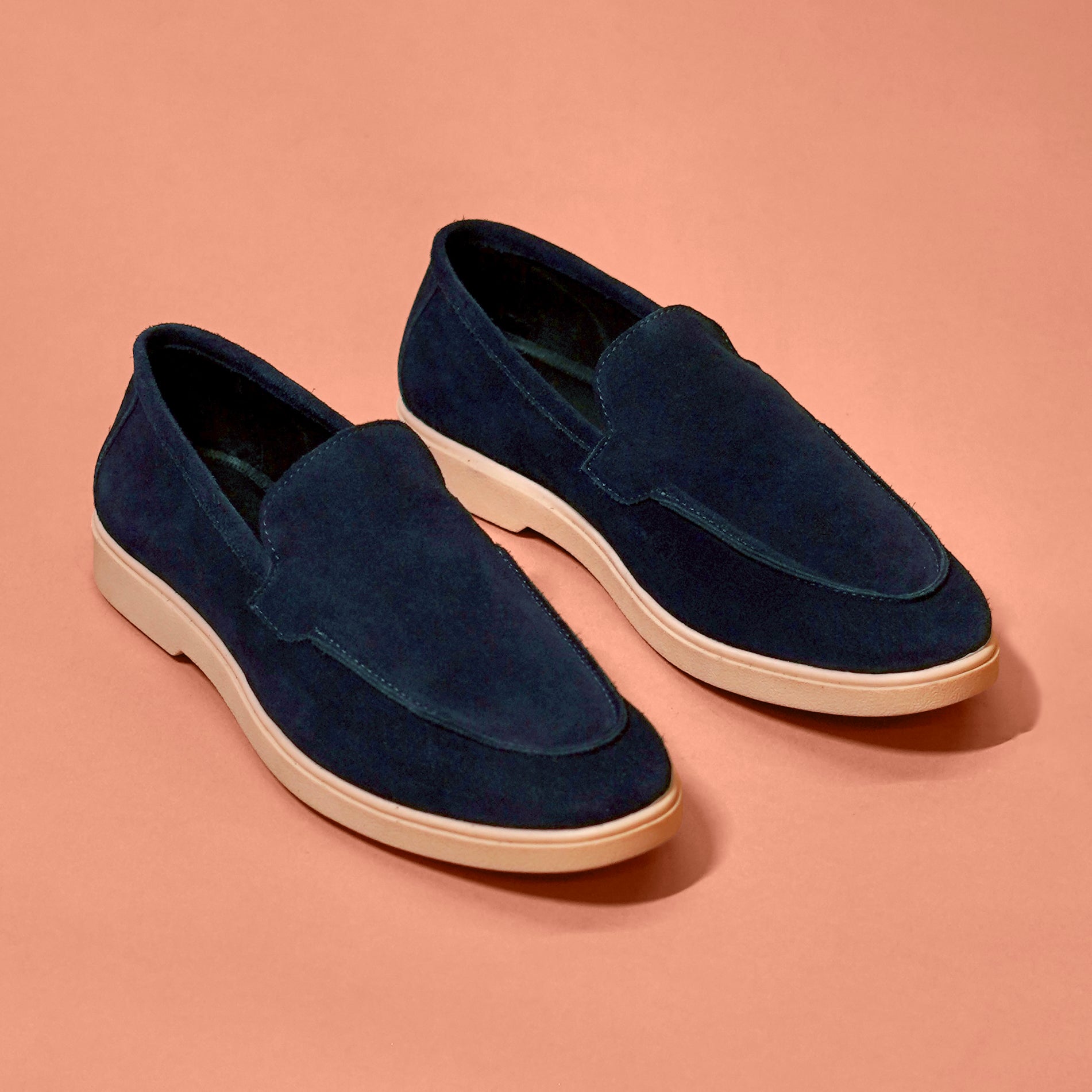 Blu Scuro – Navy Blue Suede Loafers for Men