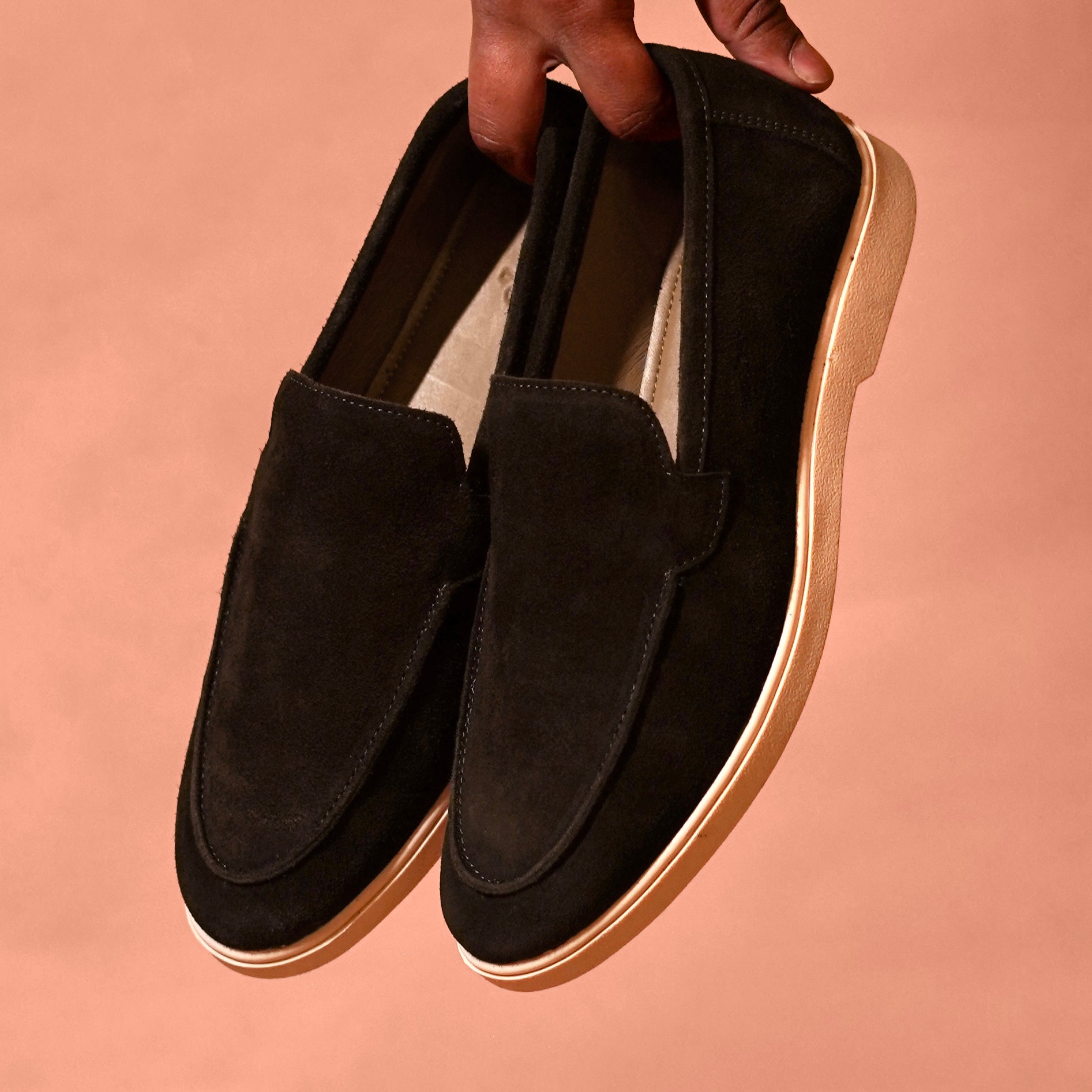 Marrone Classico – Dark Brown Suede Loafers for Men