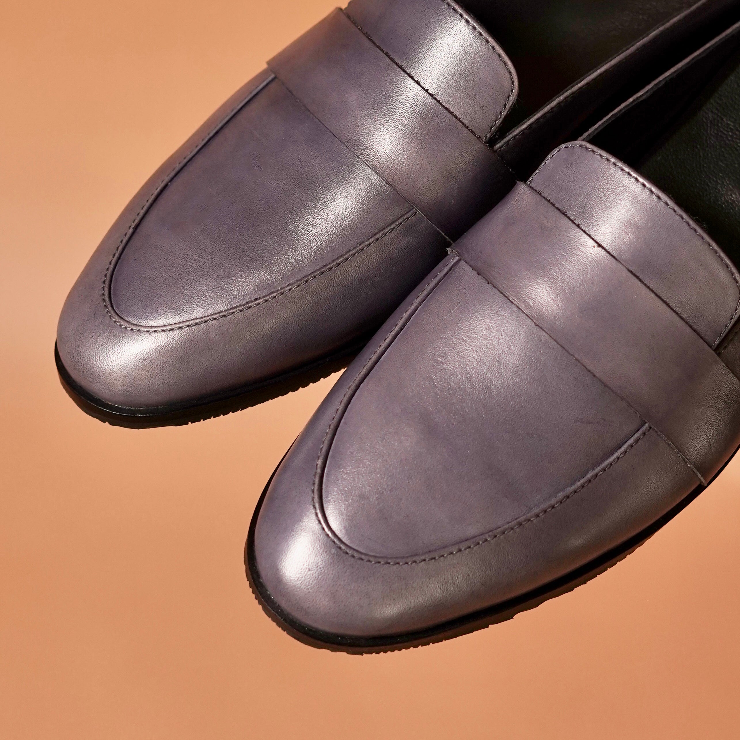 Hoffler Grego | Dark ash grey Leather Mules