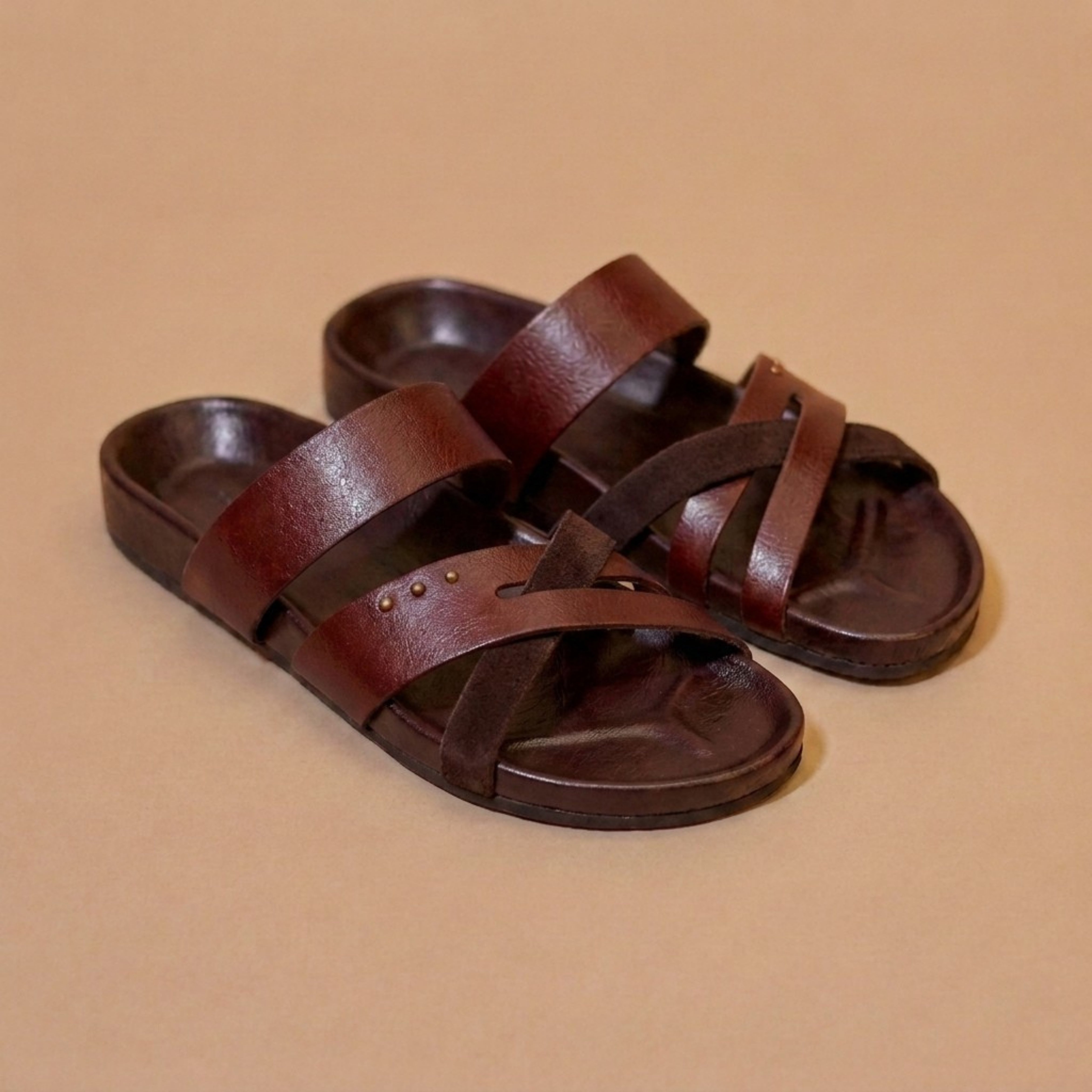 Corko Bruno Classico – Light Brown Leather Sandal for Men