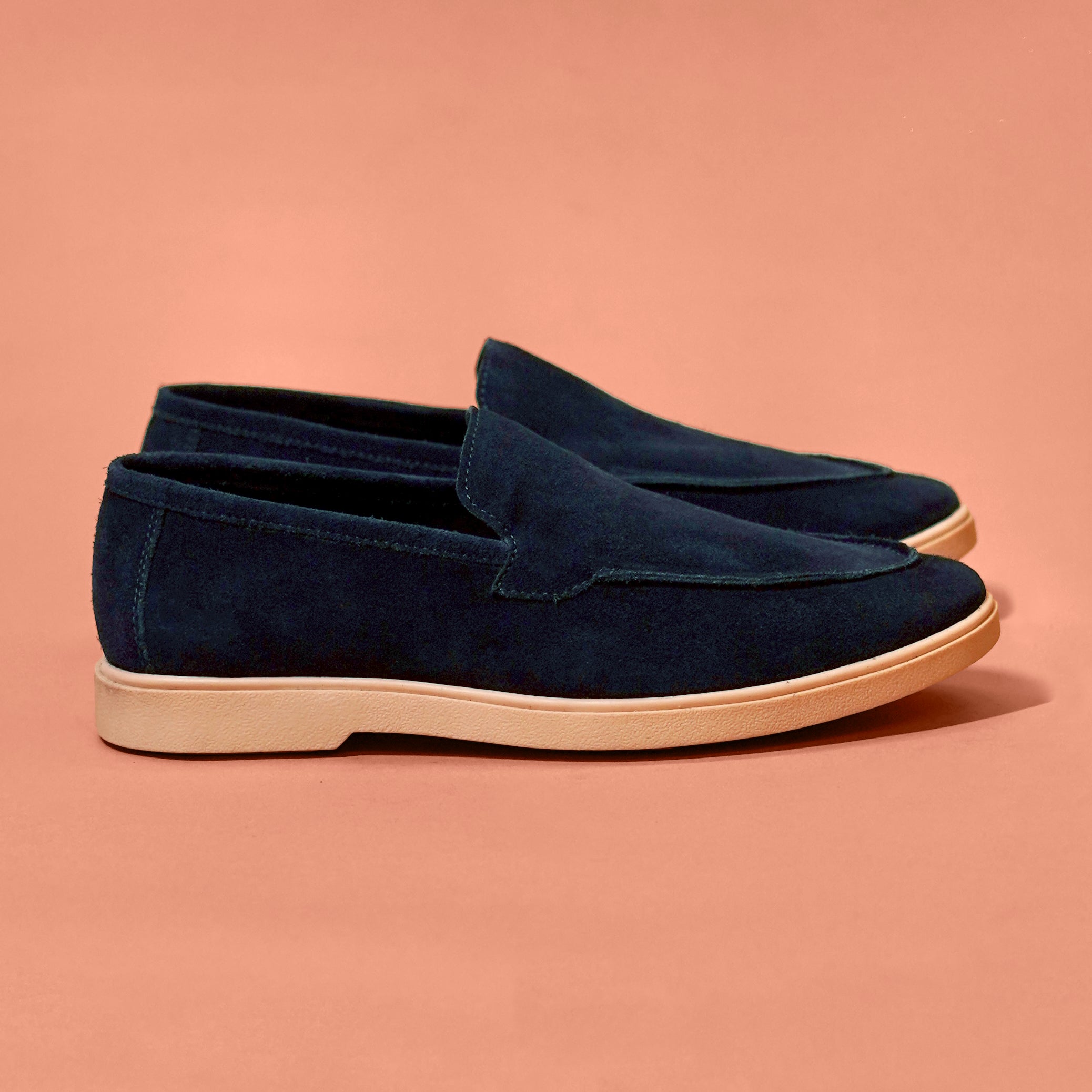 Blu Scuro – Navy Blue Suede Loafers for Men
