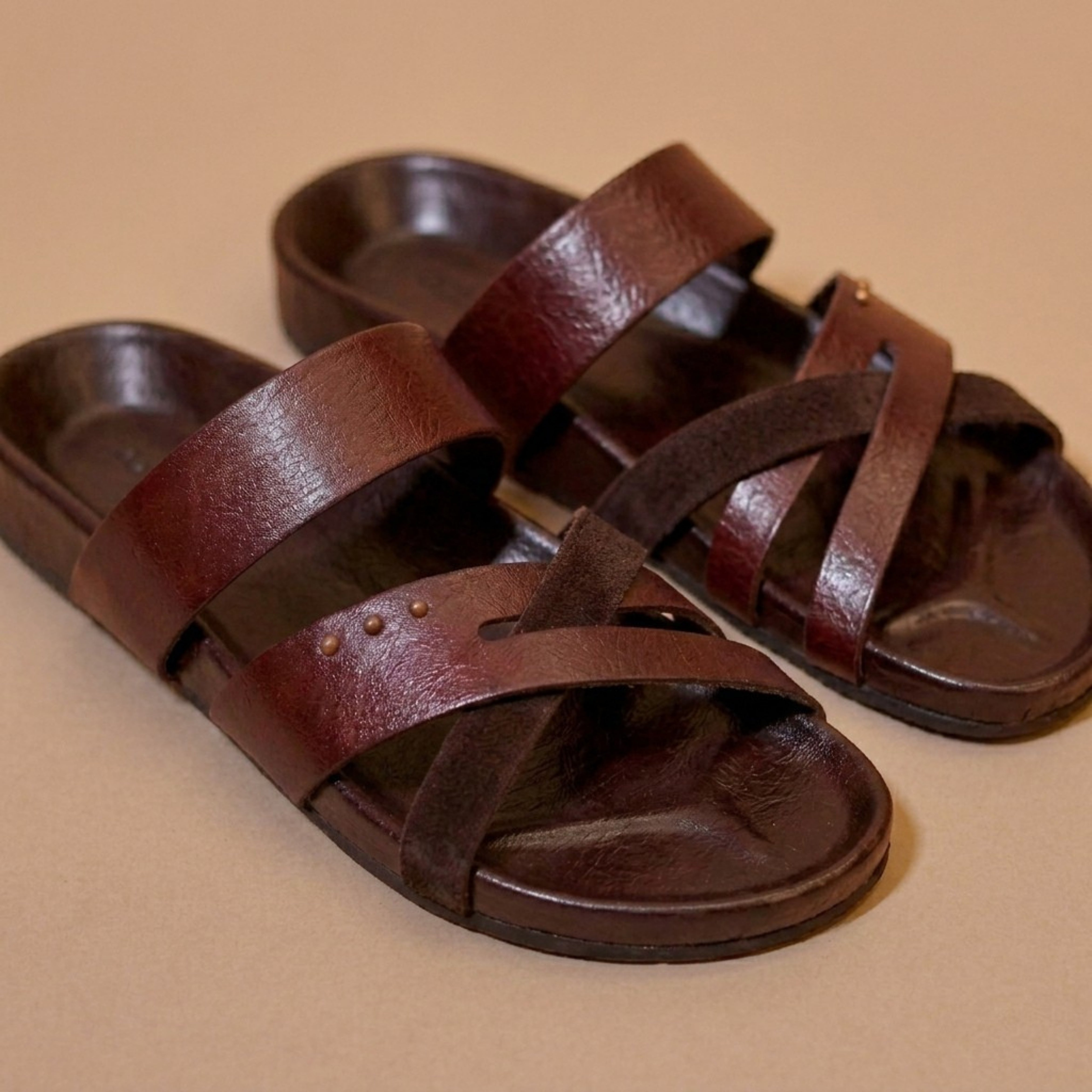 Corko Bruno Classico – Light Brown Leather Sandal for Men