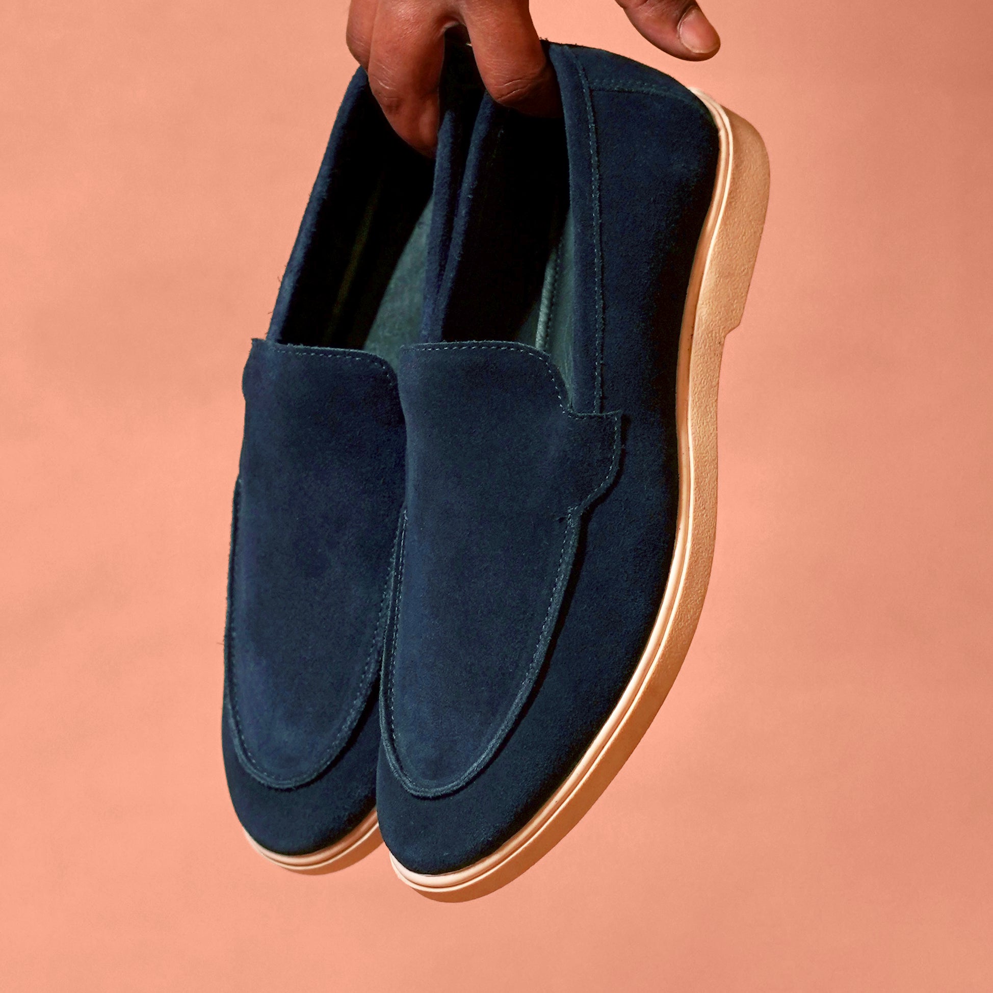Blu Scuro – Navy Blue Suede Loafers for Men