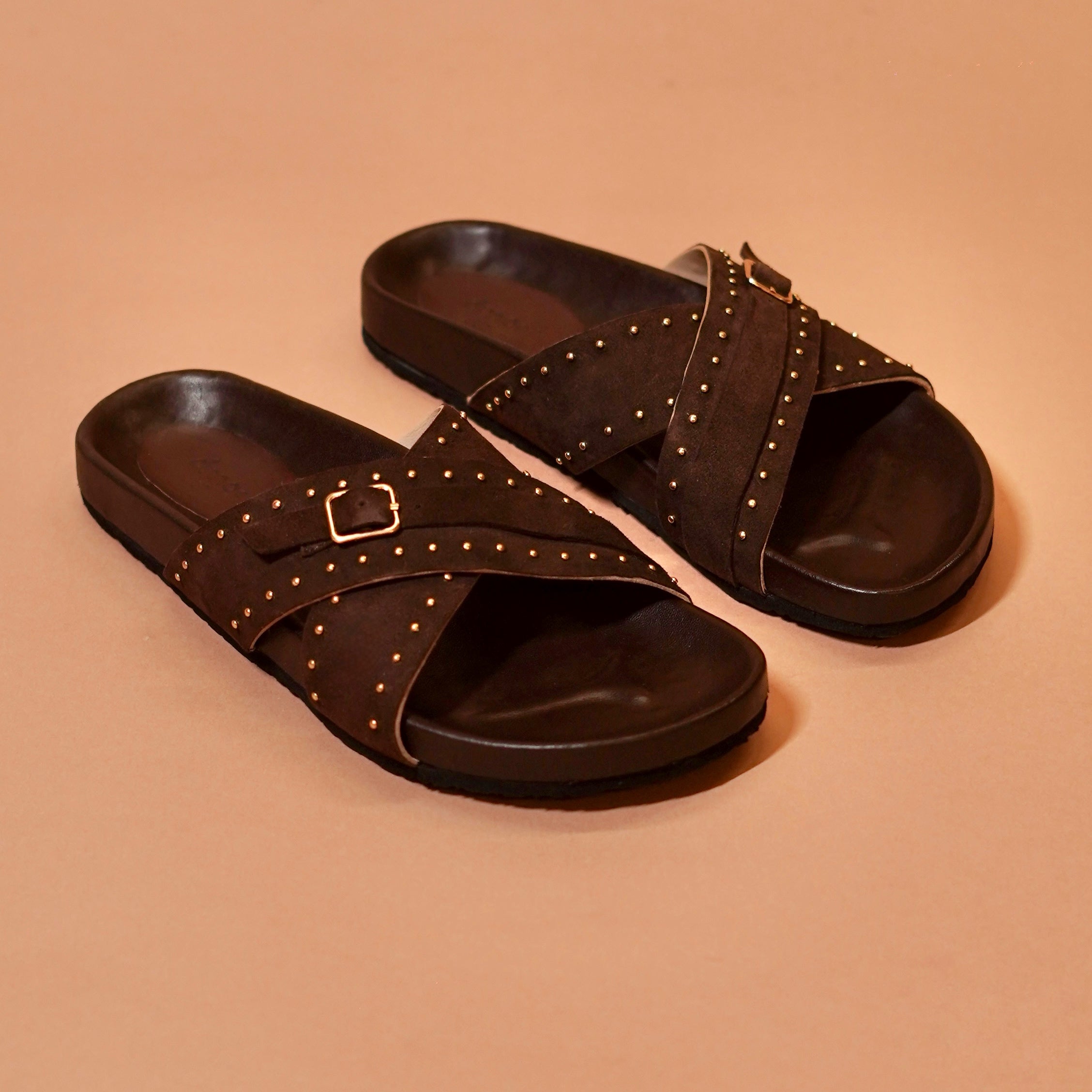 Corko Riva Grazia – Brown Suede Cork Sandals for Women