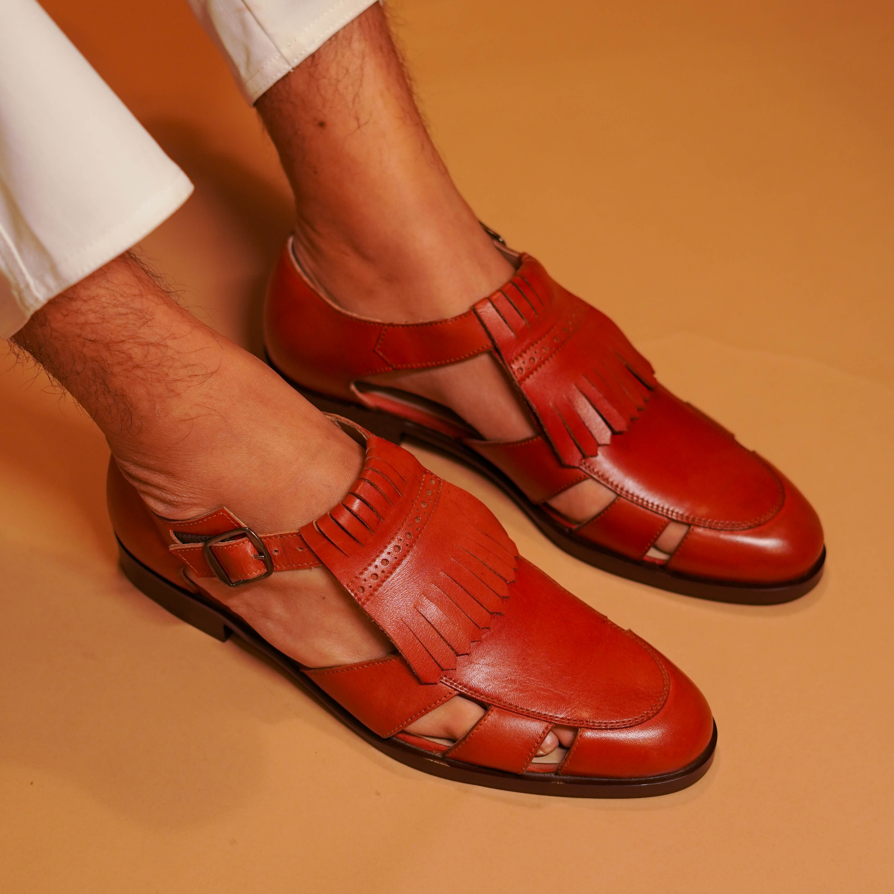 Pesha Fronzo Tannino – Tan Leather Sandal for Men