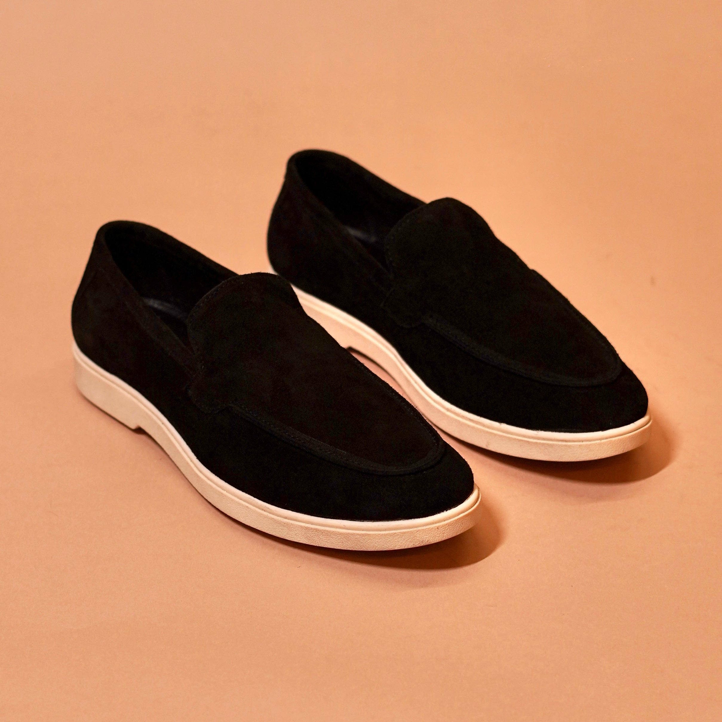 Nero Classico – Black Suede Loafers for Men
