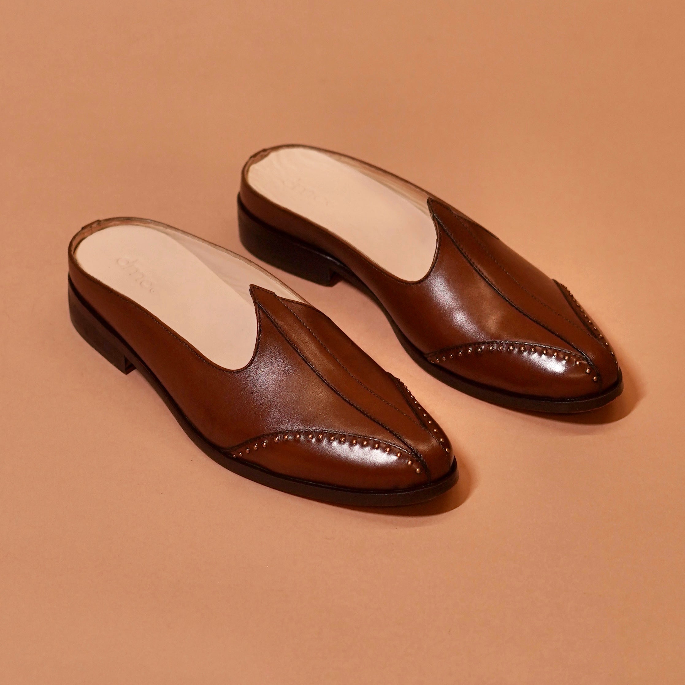 Hoffler Marrone Rivetto – Brown Mojri Mule for Men