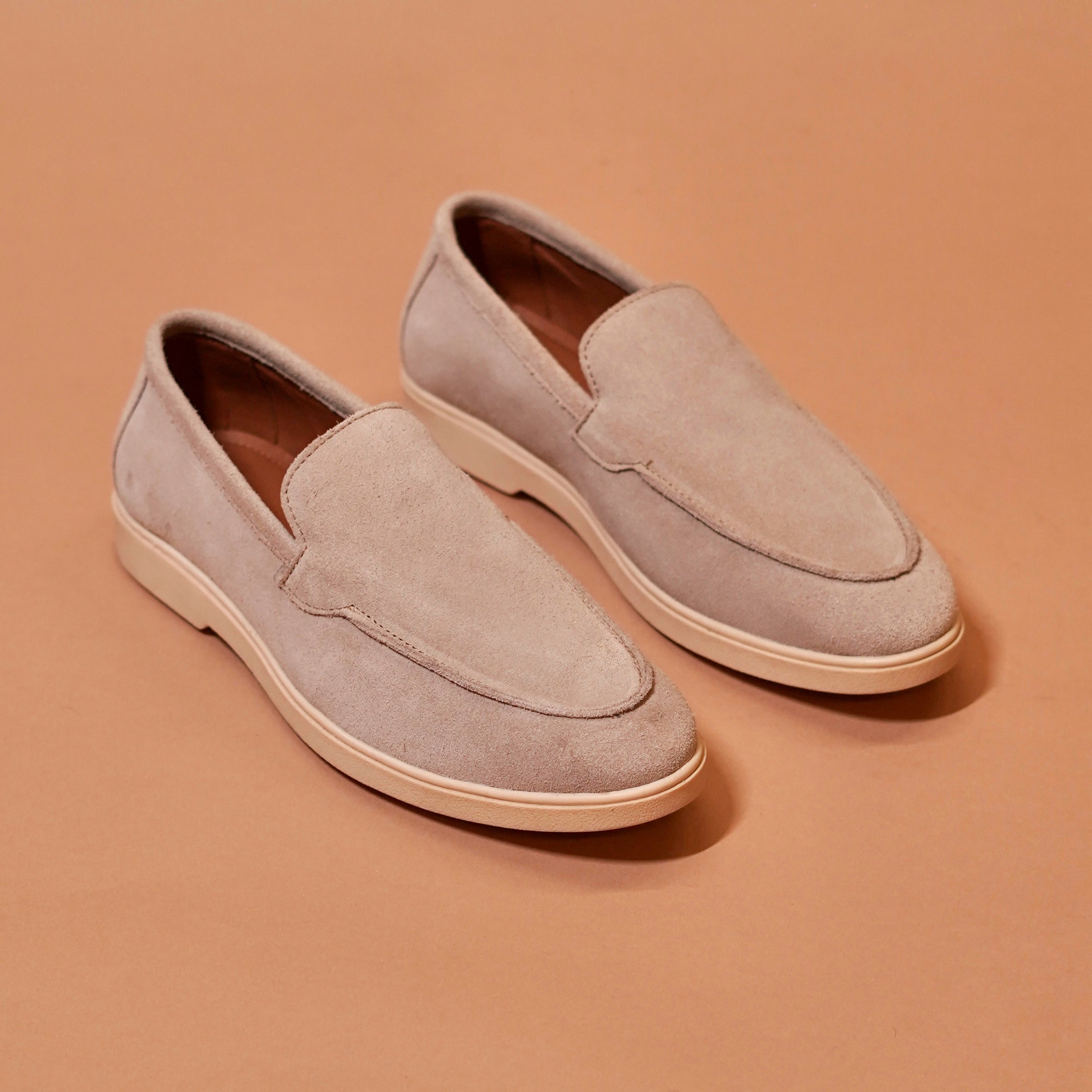 Beige Classico – Beige Suede Loafers for Men