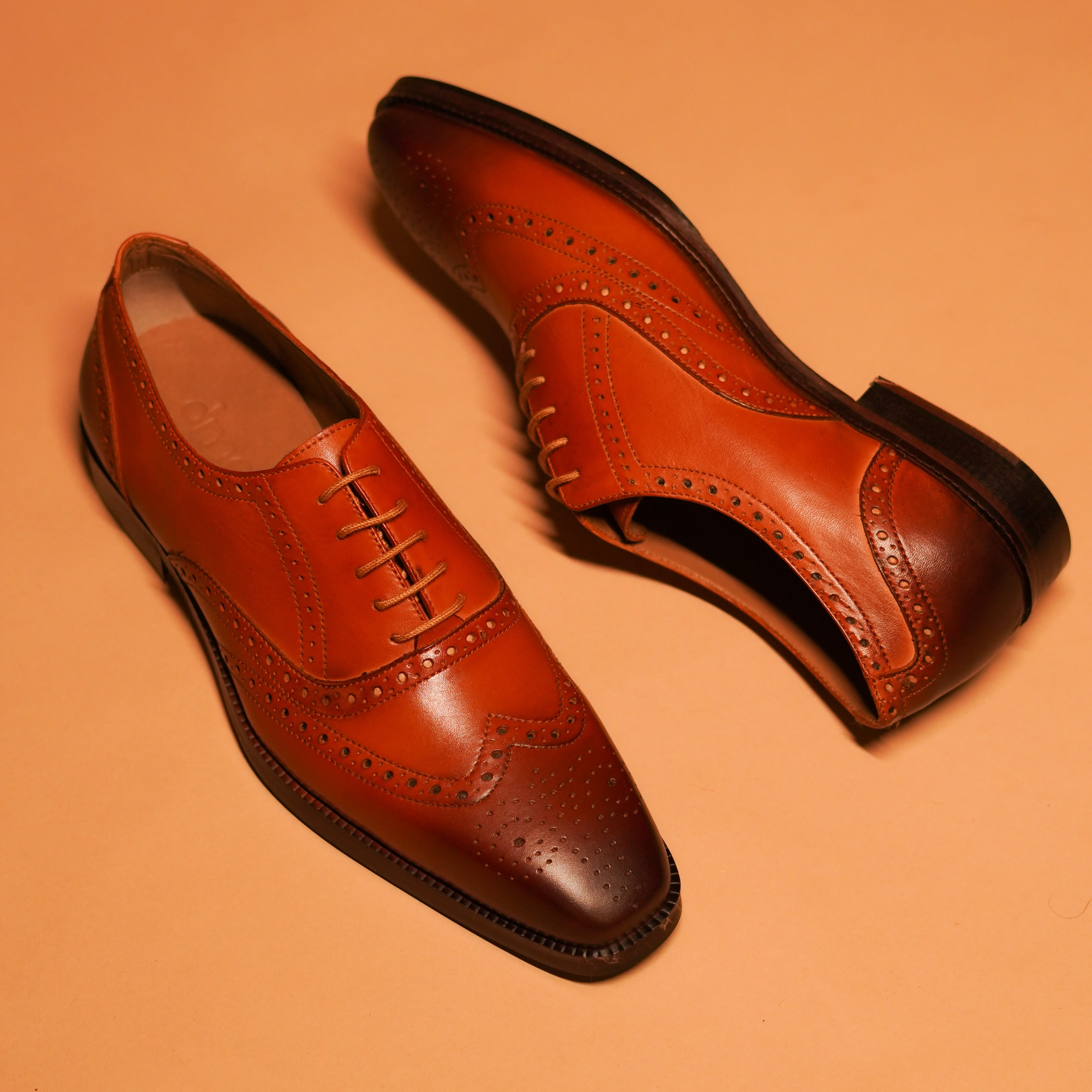 Tanino Bronzo, luxury brogue Oxford, square toe shoe, Italian design footwear, DModot collection, detailed broguing, premium leather shoe.