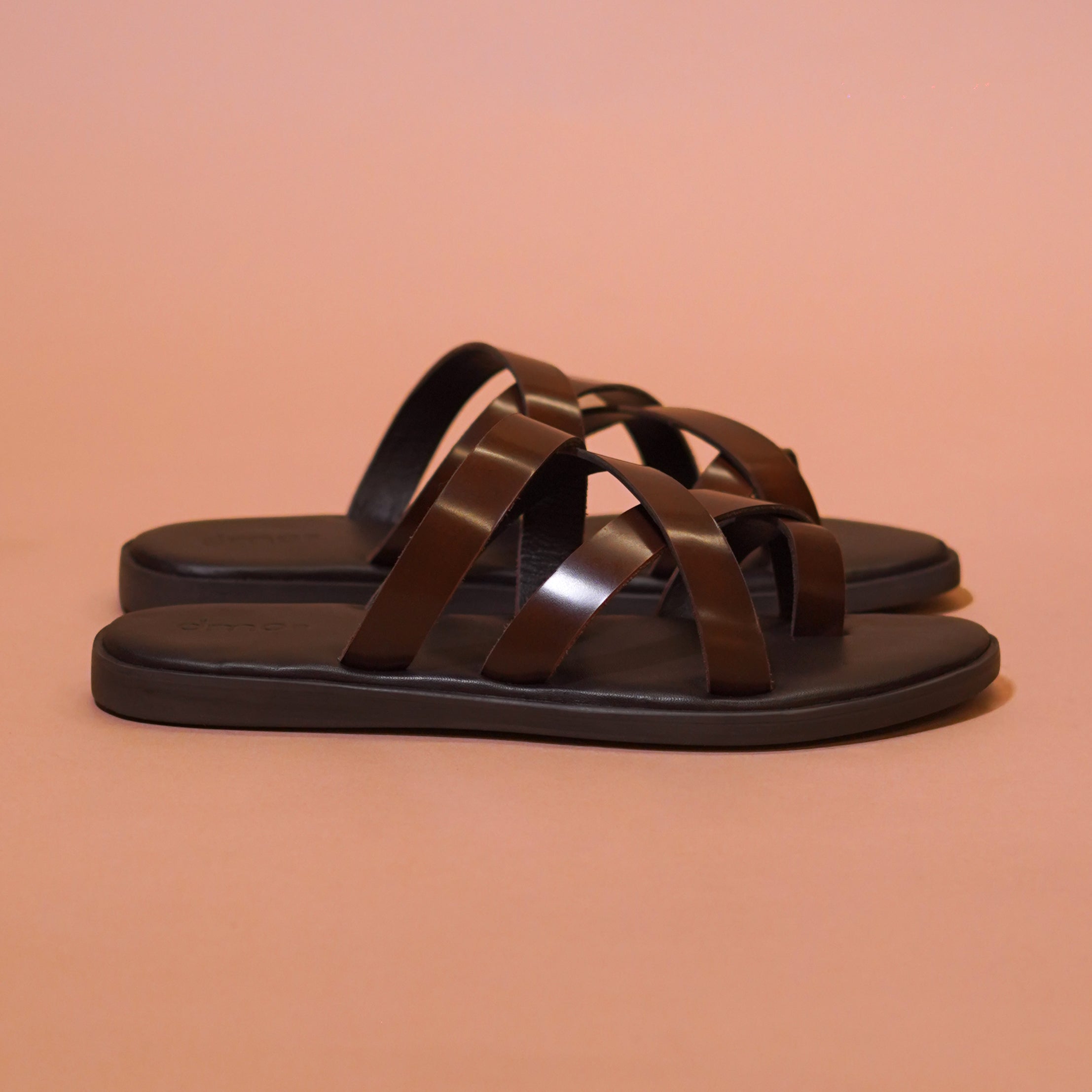 Pelle Marrone Bruno | Classic Brown Full-Grain Leather Chappal for Men