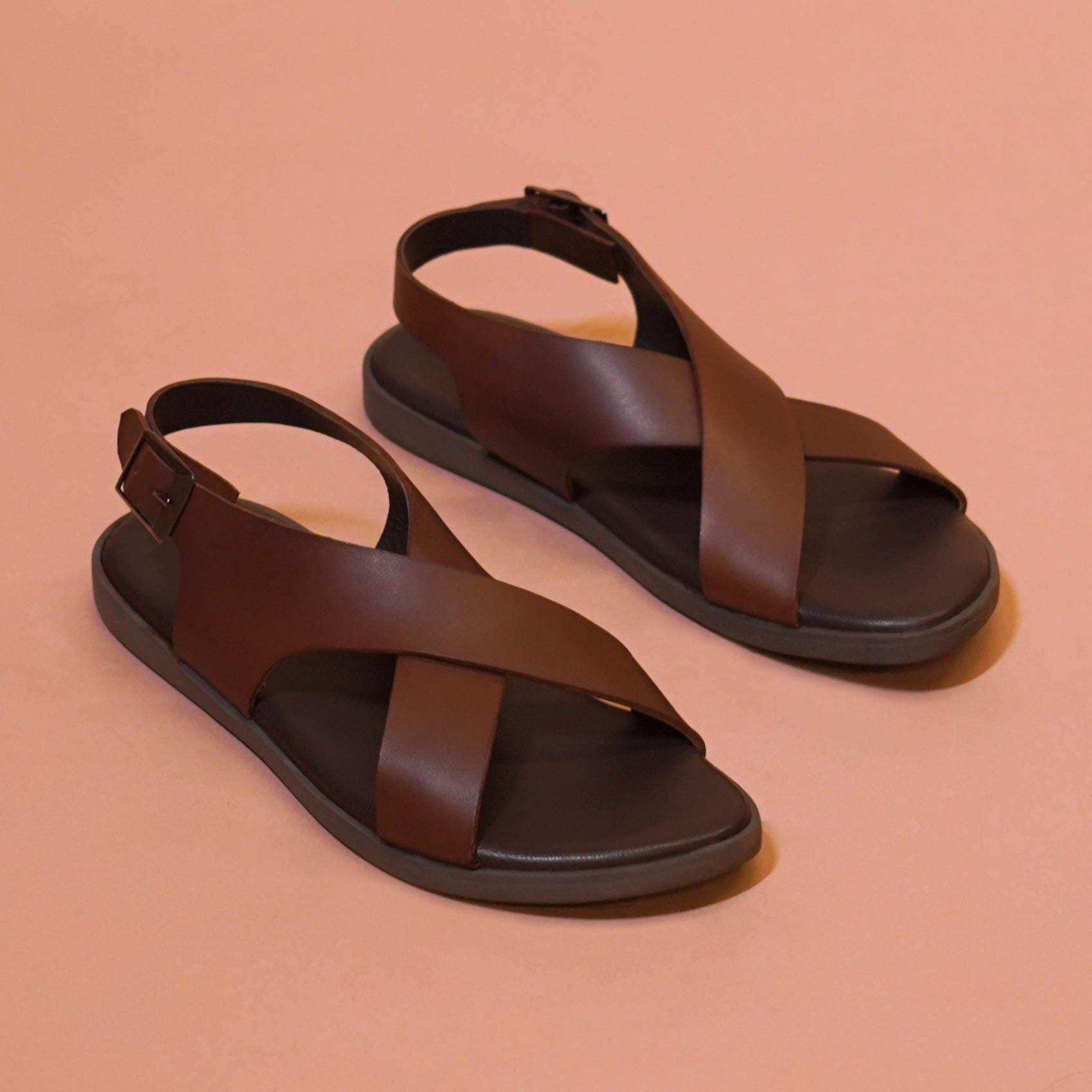Pelle Tannino | Tan cross strap traditional leather sandal