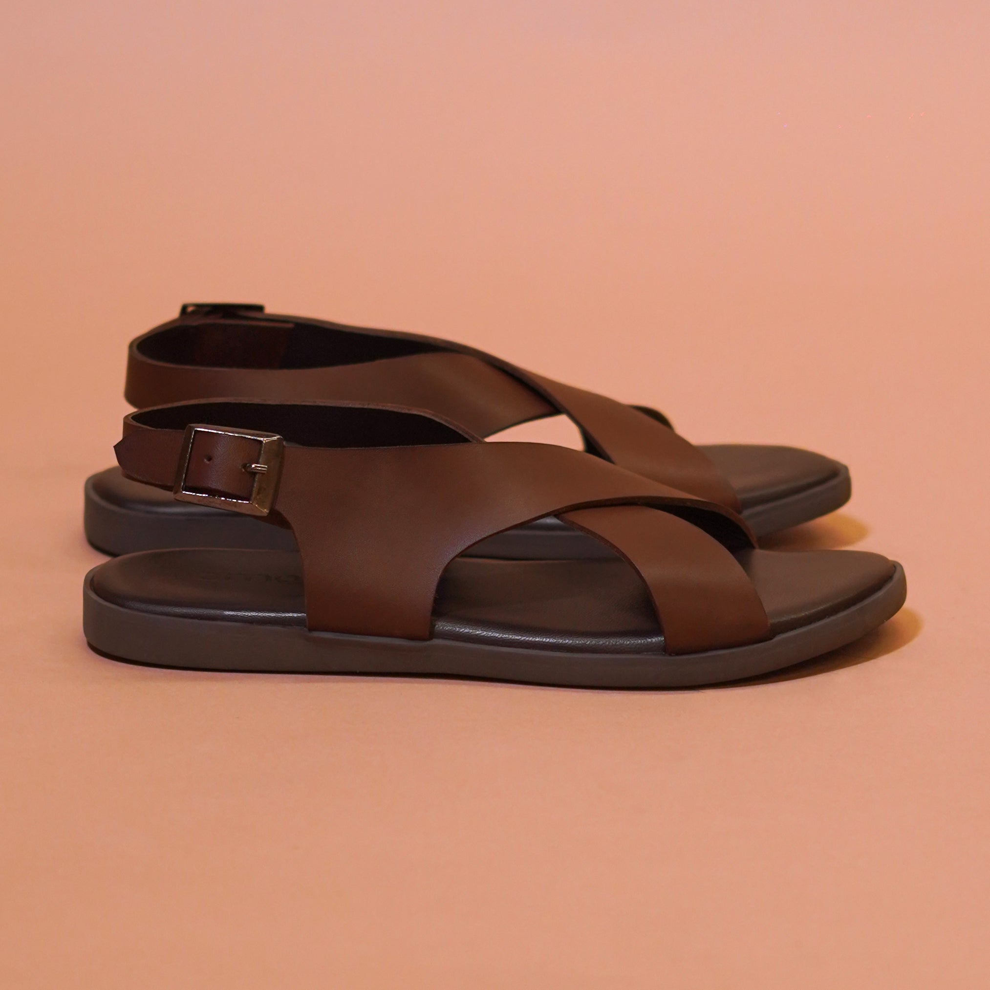 Pelle Tannino | Tan cross strap traditional leather sandal