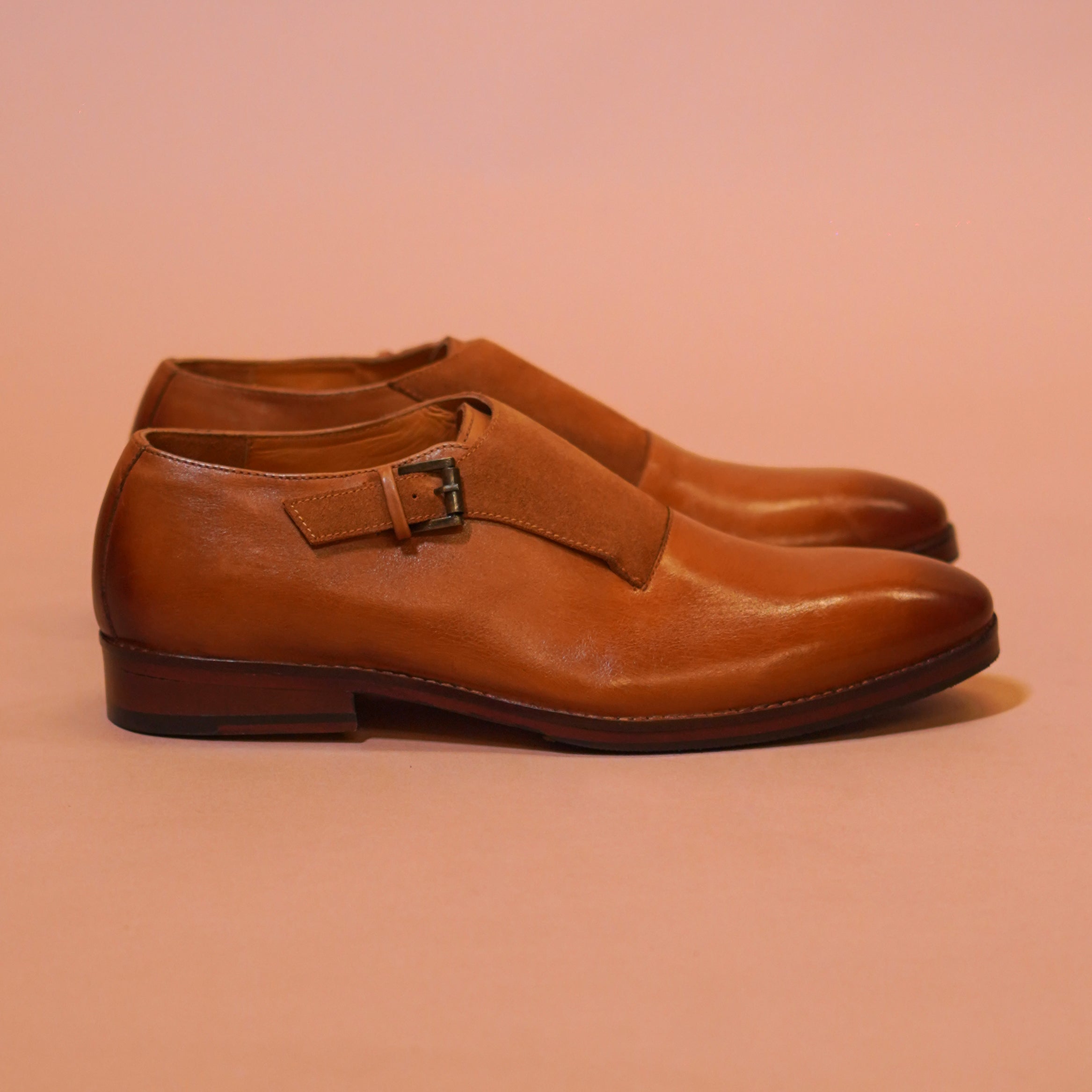 Monaco | Two-toned brown leather monkstraps