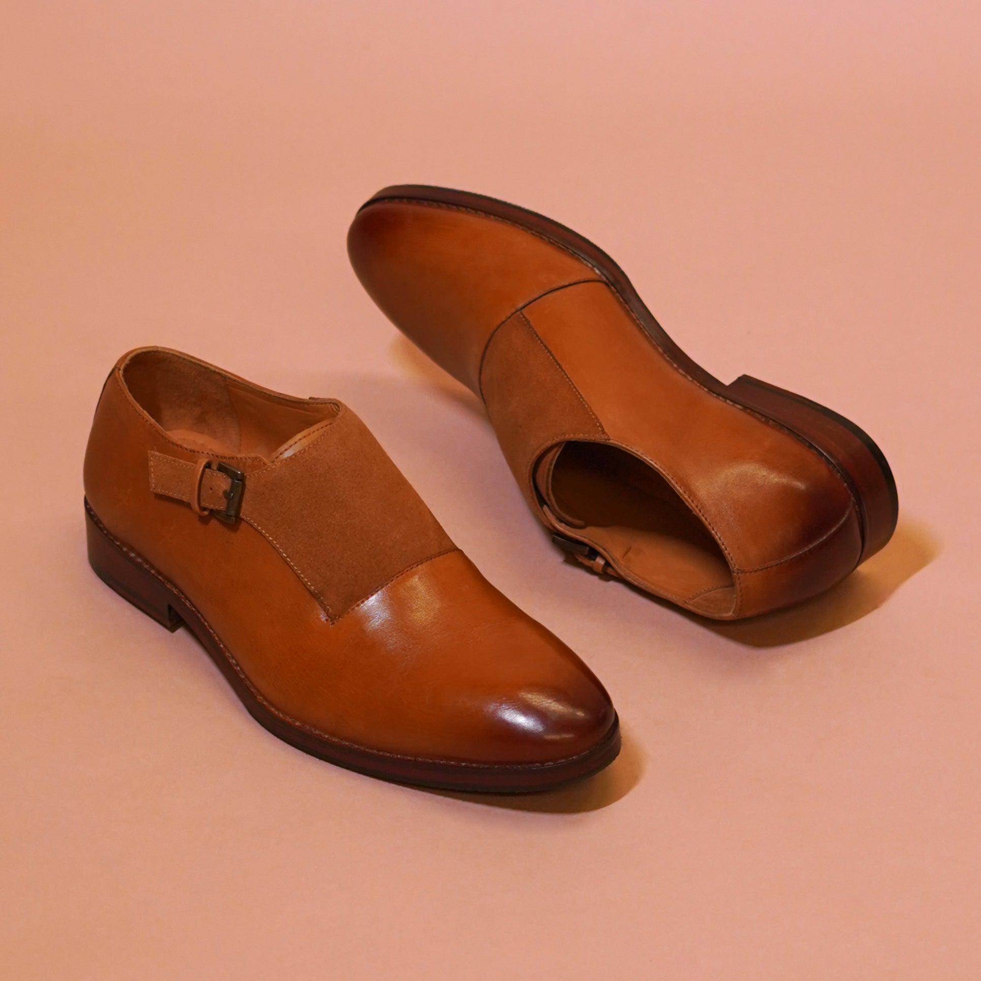 Monaco | Two-toned brown leather monkstraps