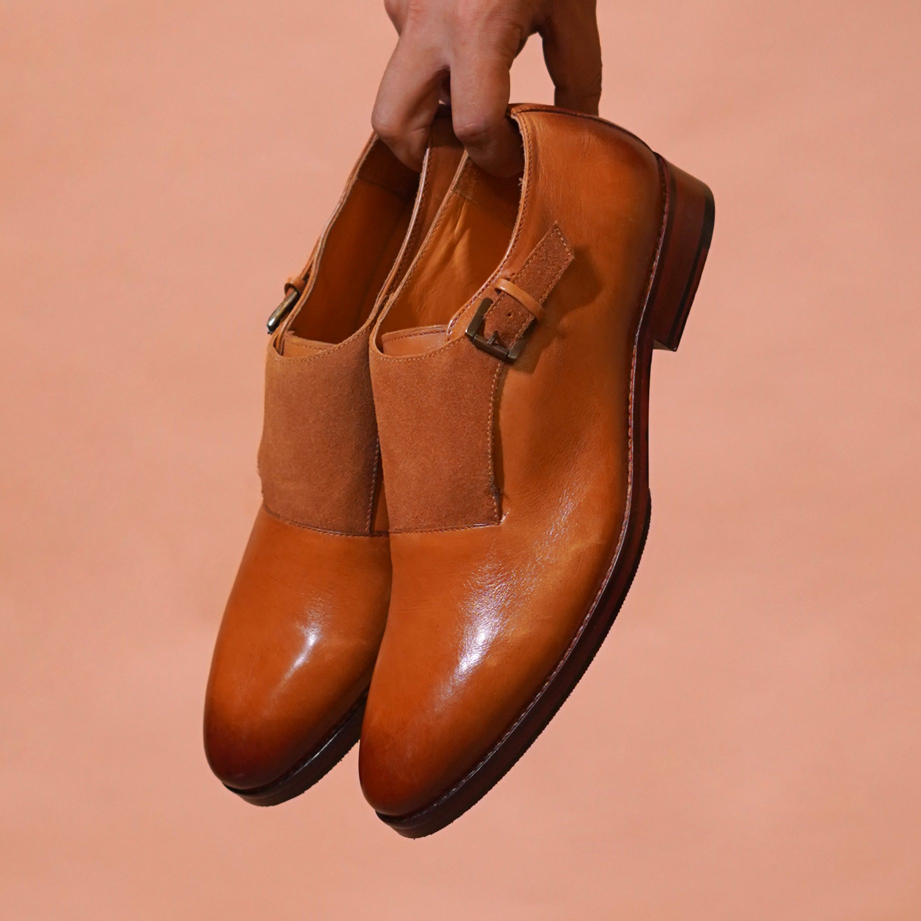 Monaco | Two-toned brown leather monkstraps