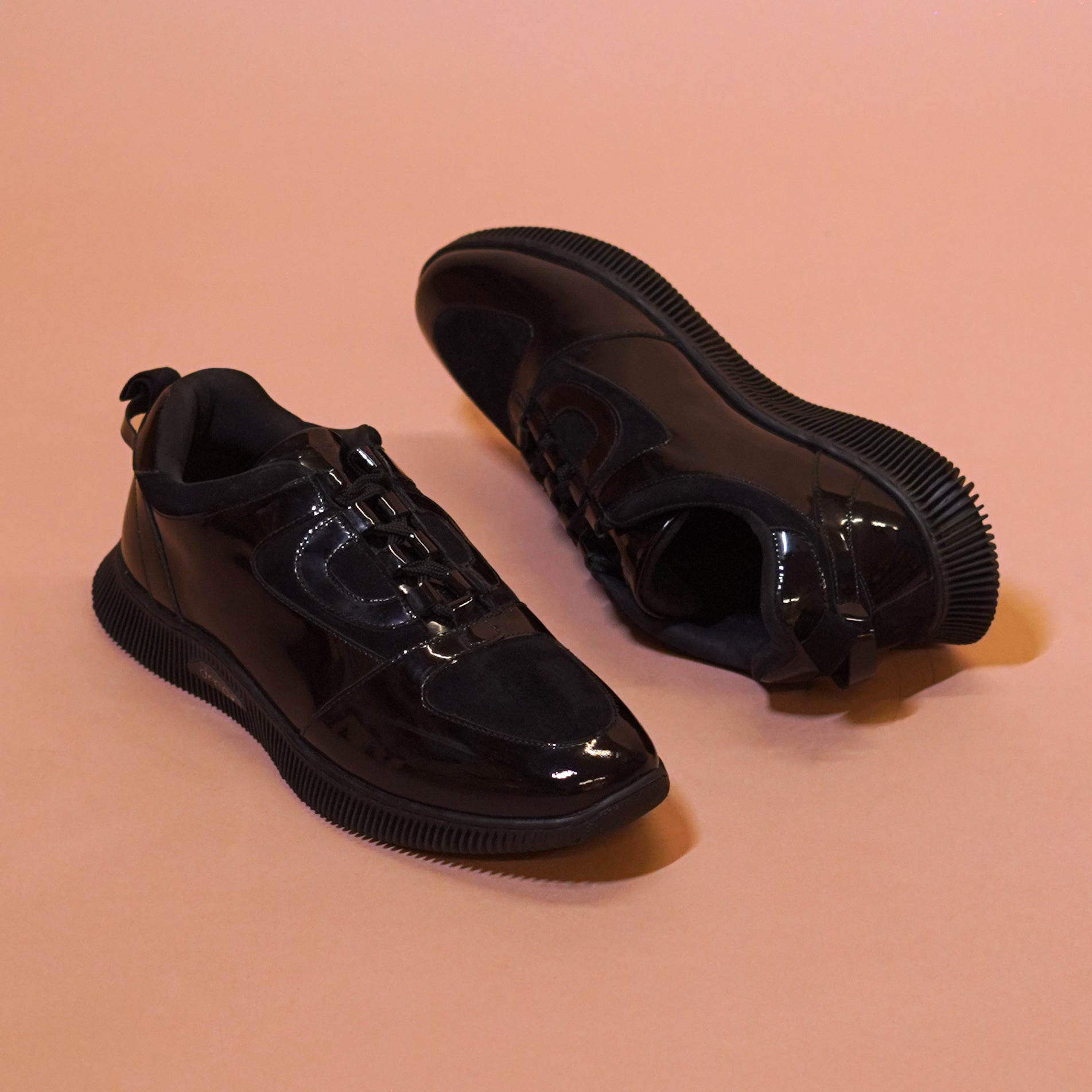 Sportivo | Black patent  leather and suede sneakers