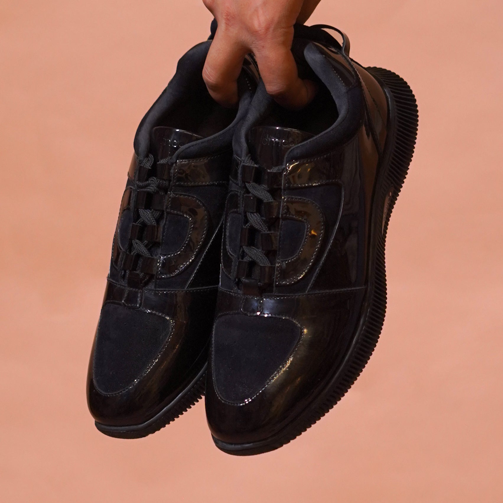 Sportivo | Black patent  leather and suede sneakers