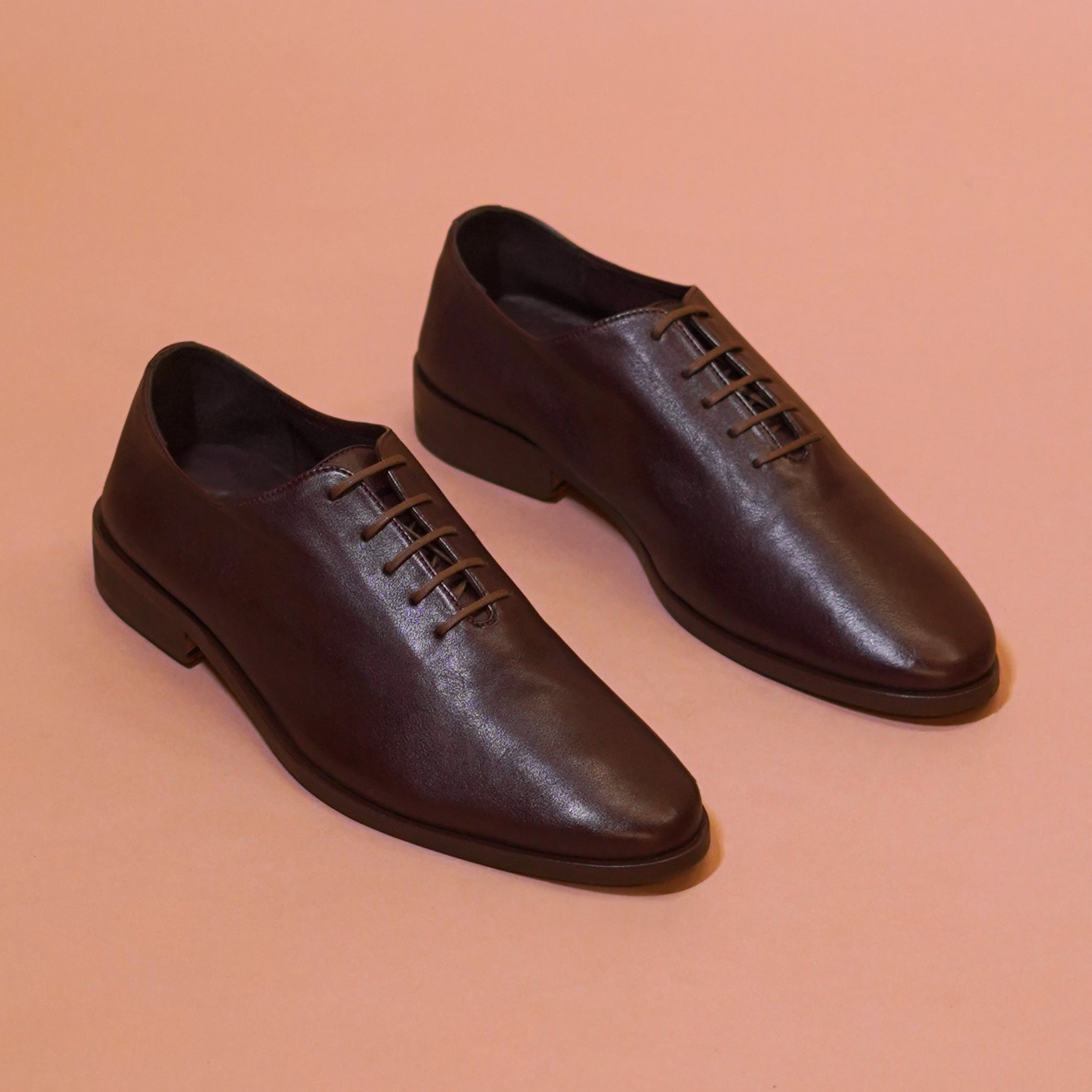 Brown burnished penny loafer for men