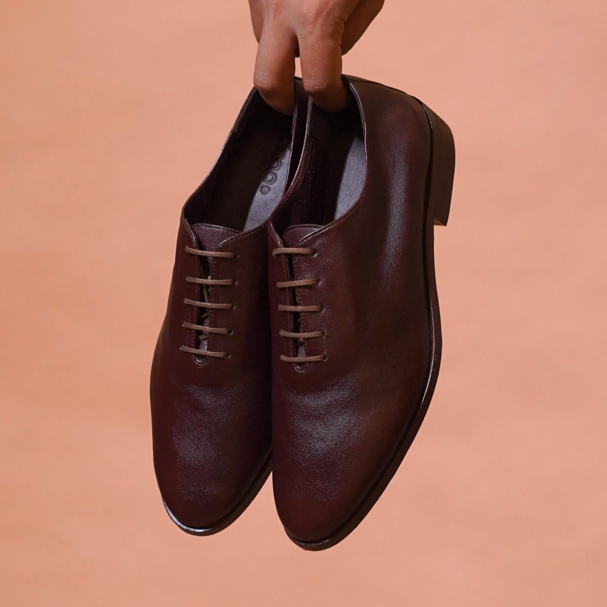 Burnished leather slip-on shoe for men