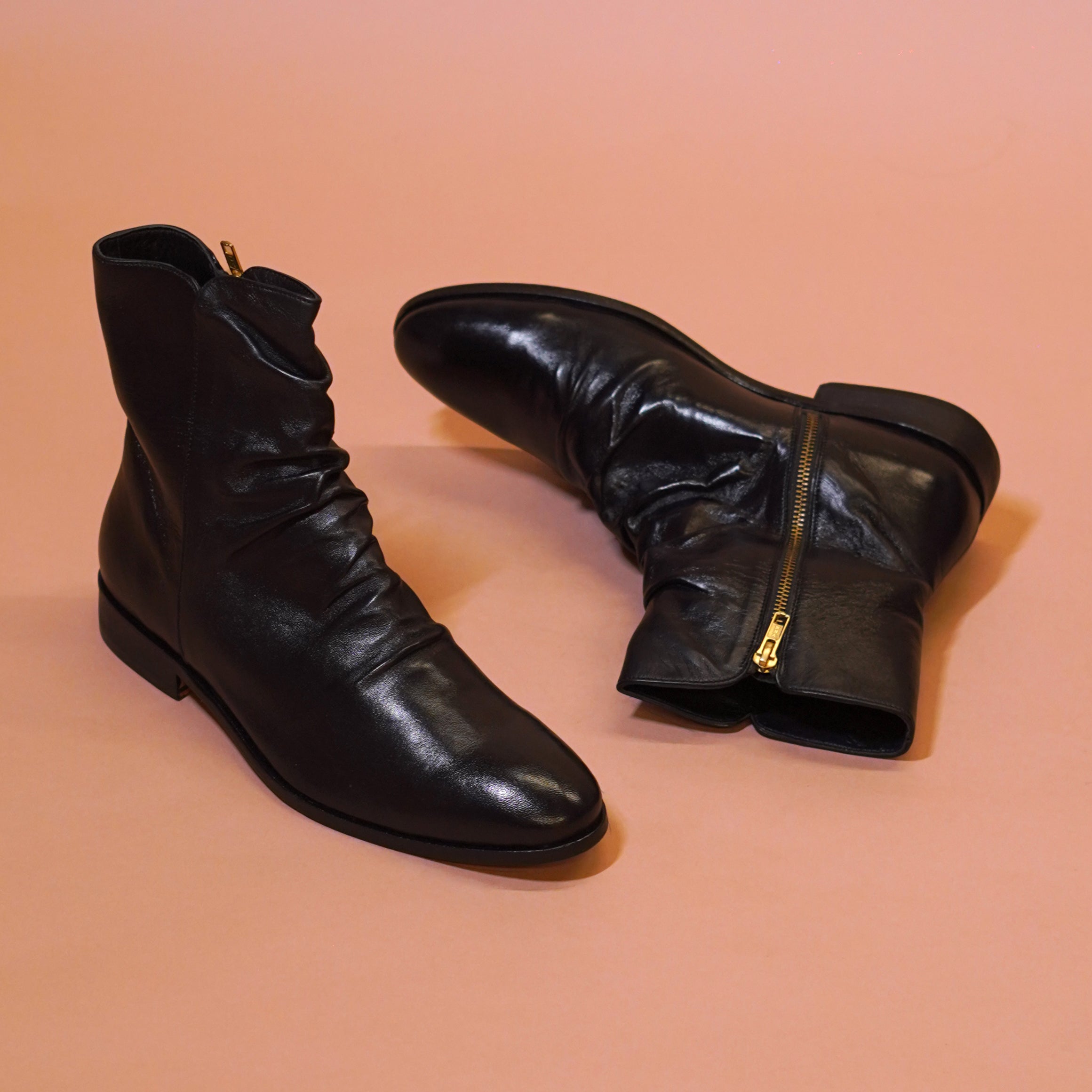 Sprazzo Carbonio | Wrinkled nappa leather boots