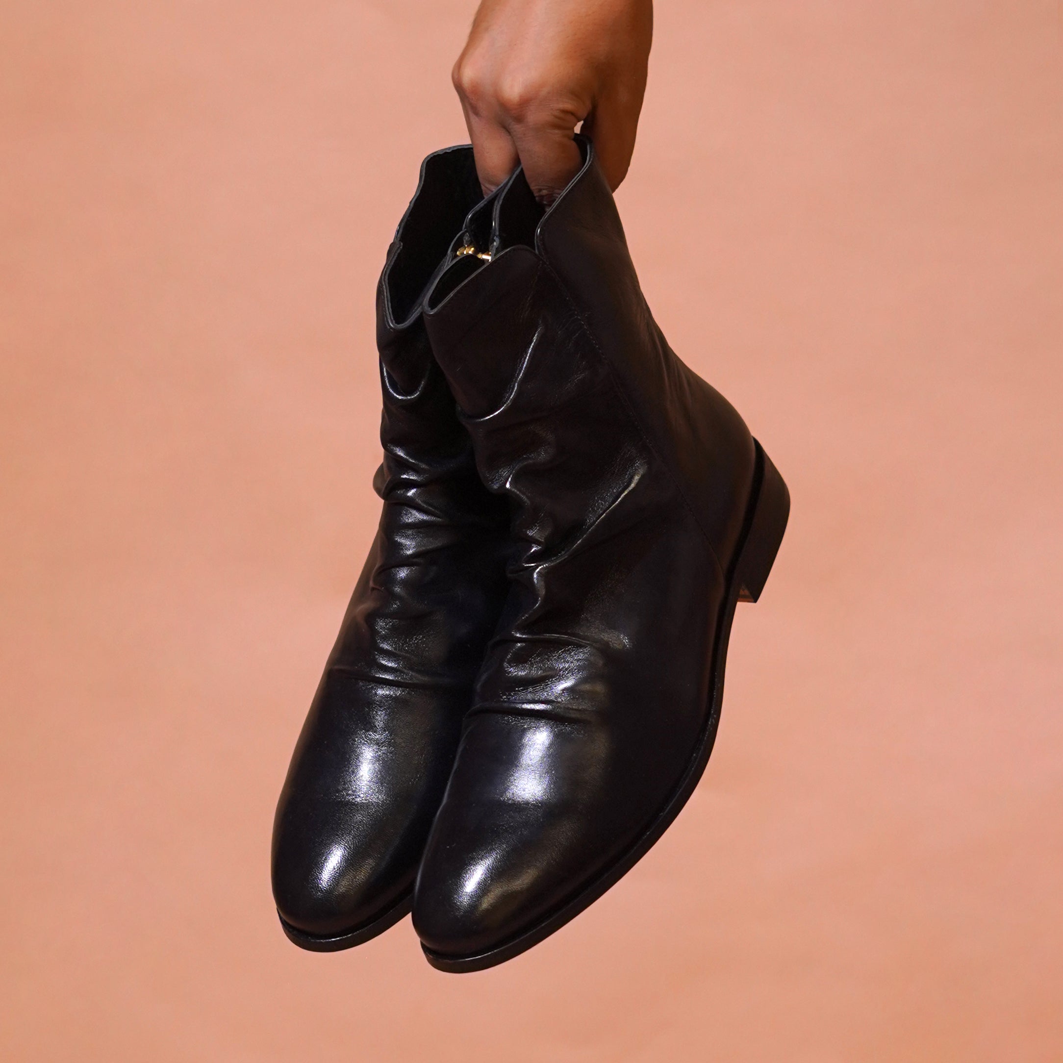 Sprazzo Carbonio | Wrinkled nappa leather boots