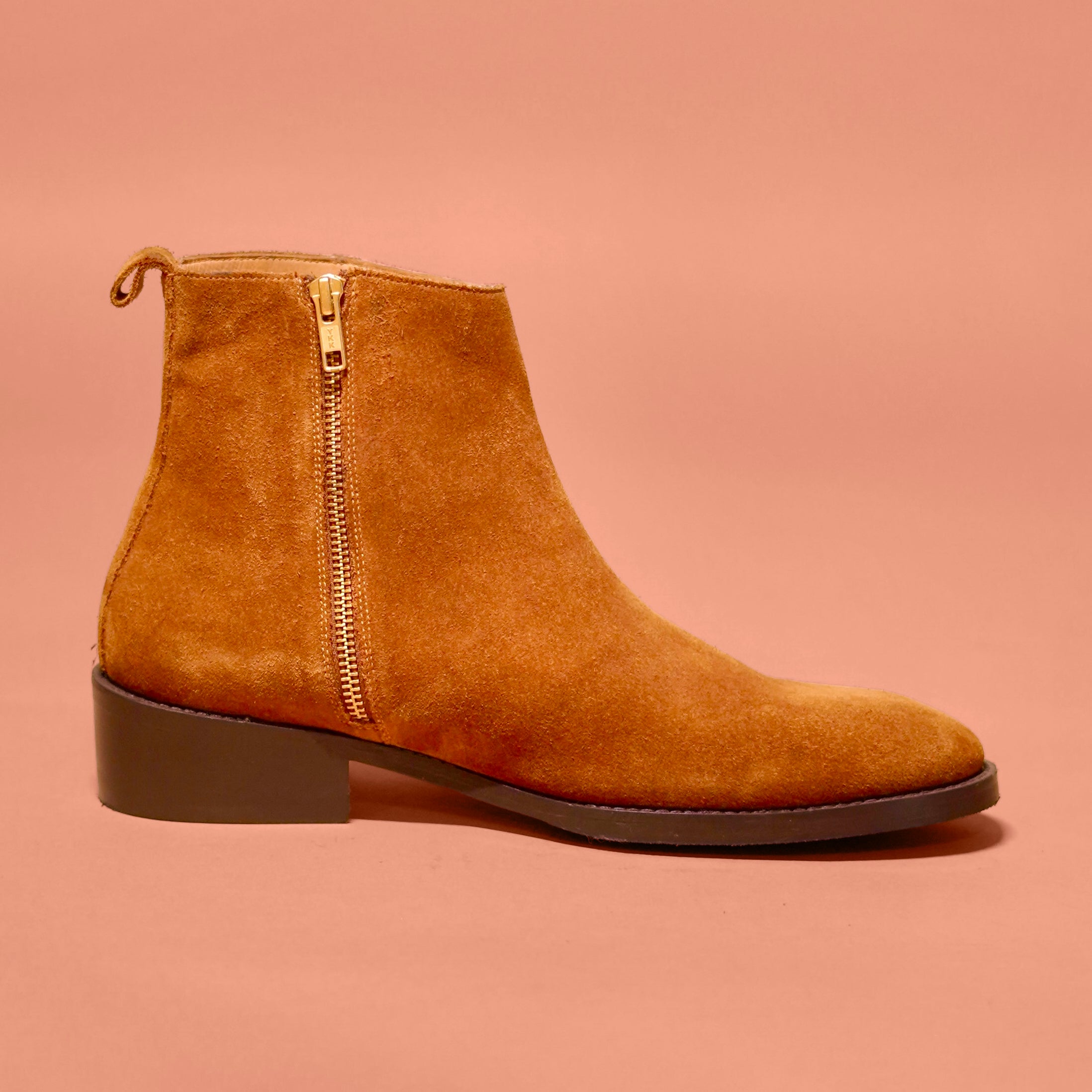 Sprazzo Castano | Tobacco coloured suede Chelsea boots